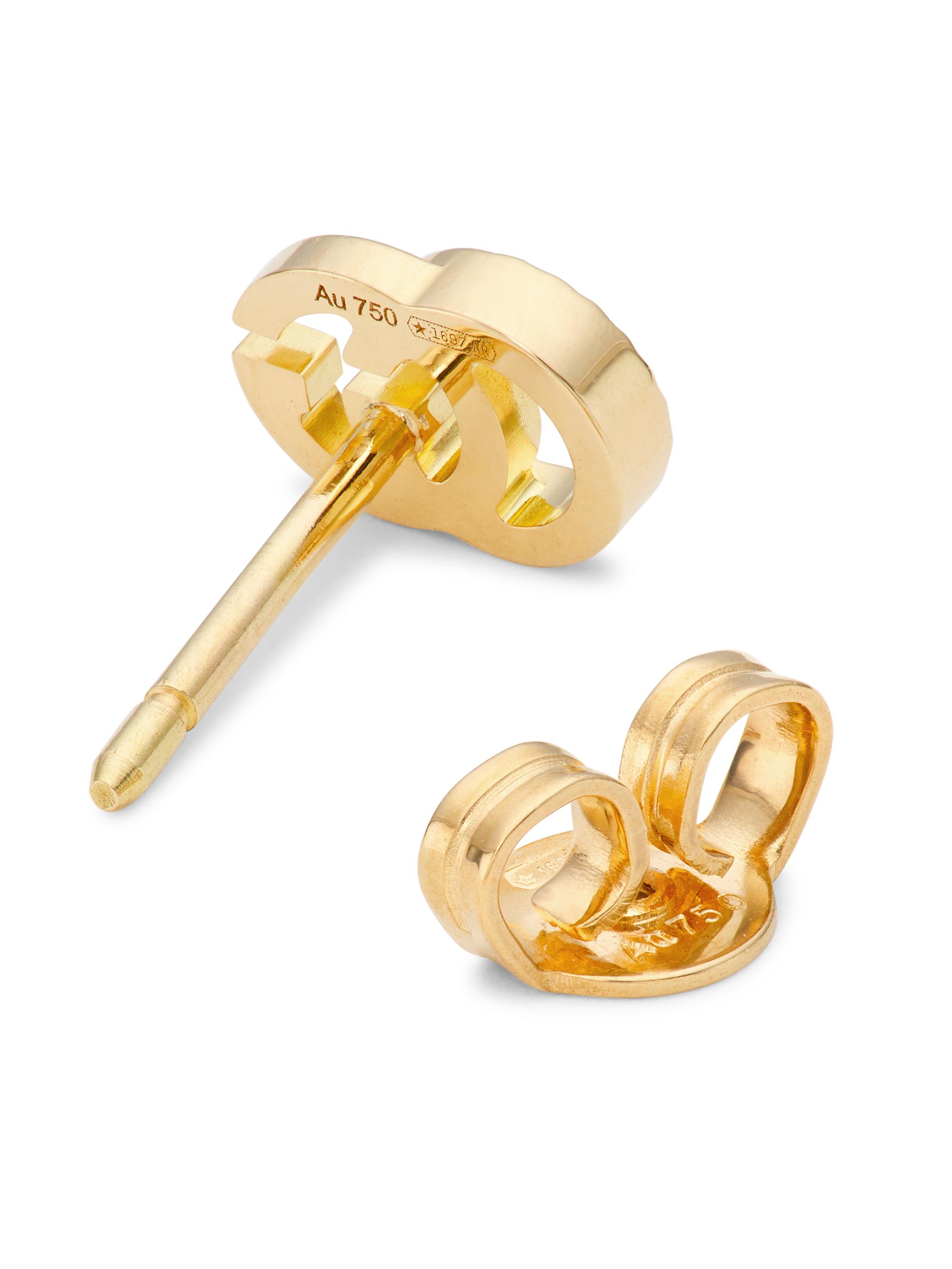GUCCI ゴールド Gロゴ ピアス　18金 Gucci 18K Yellow Gold Interlocking G Earrings | Saks Fifth Avenue