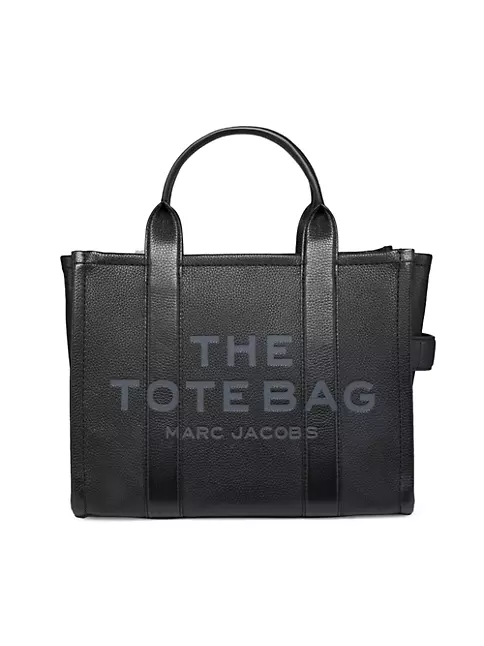 Marc Jacobs - The Tote Bag Mini - Pink grained leather bag with shoulder  strap and embossed logo for women