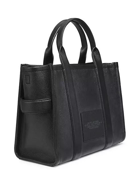 Beautiful! THE MARC JACOBS Traveler Logo Leather Mini Tote Bag Black With  Cover