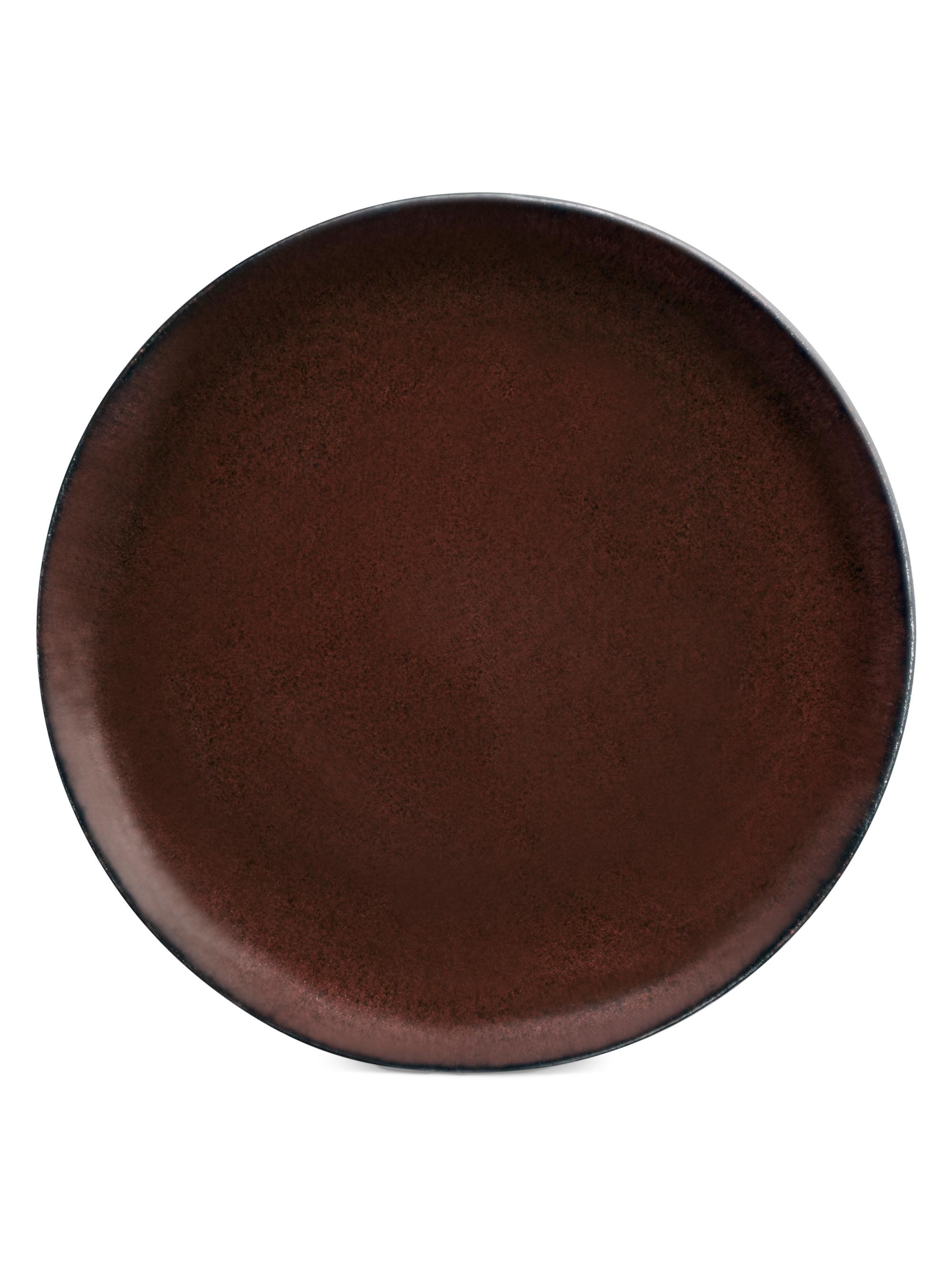 L'Objet Terra Leather Bread & Butter Plate - Wine 13''