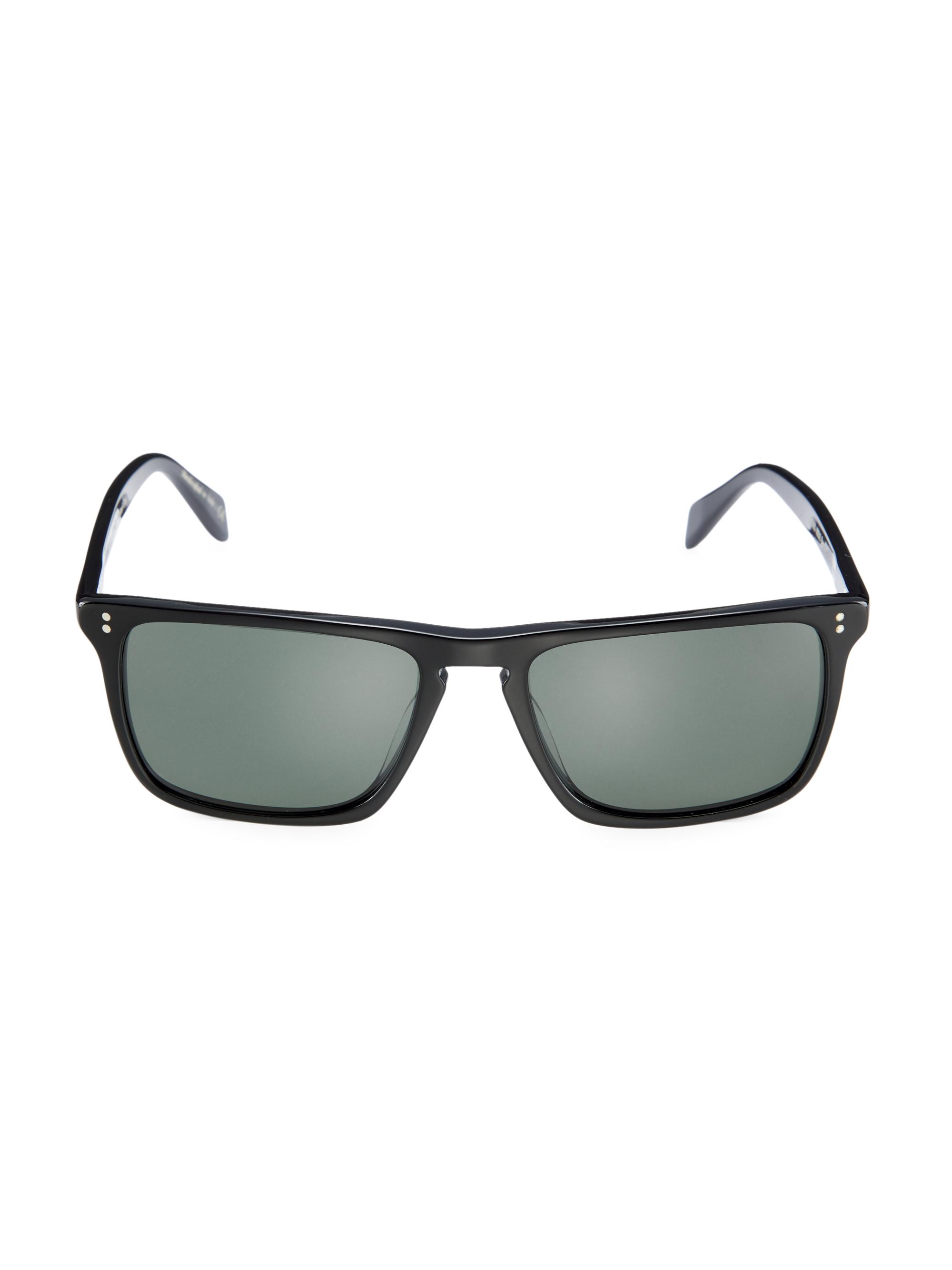 Oliver Peoples Men's Bernardo 56MM Rectangular Sunglasses - Black