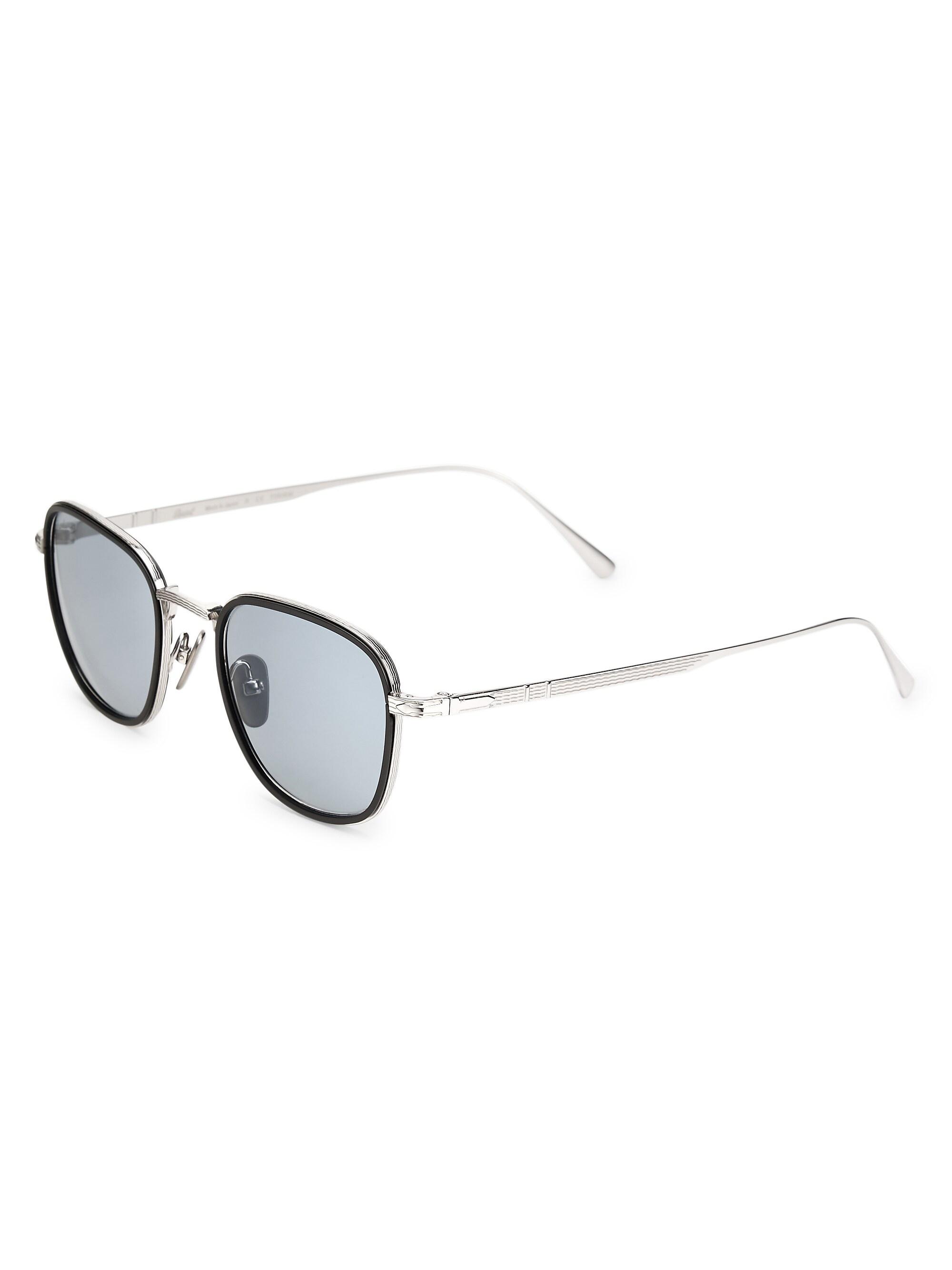 Persol Men's 47MM Square Sunglasses - Silver