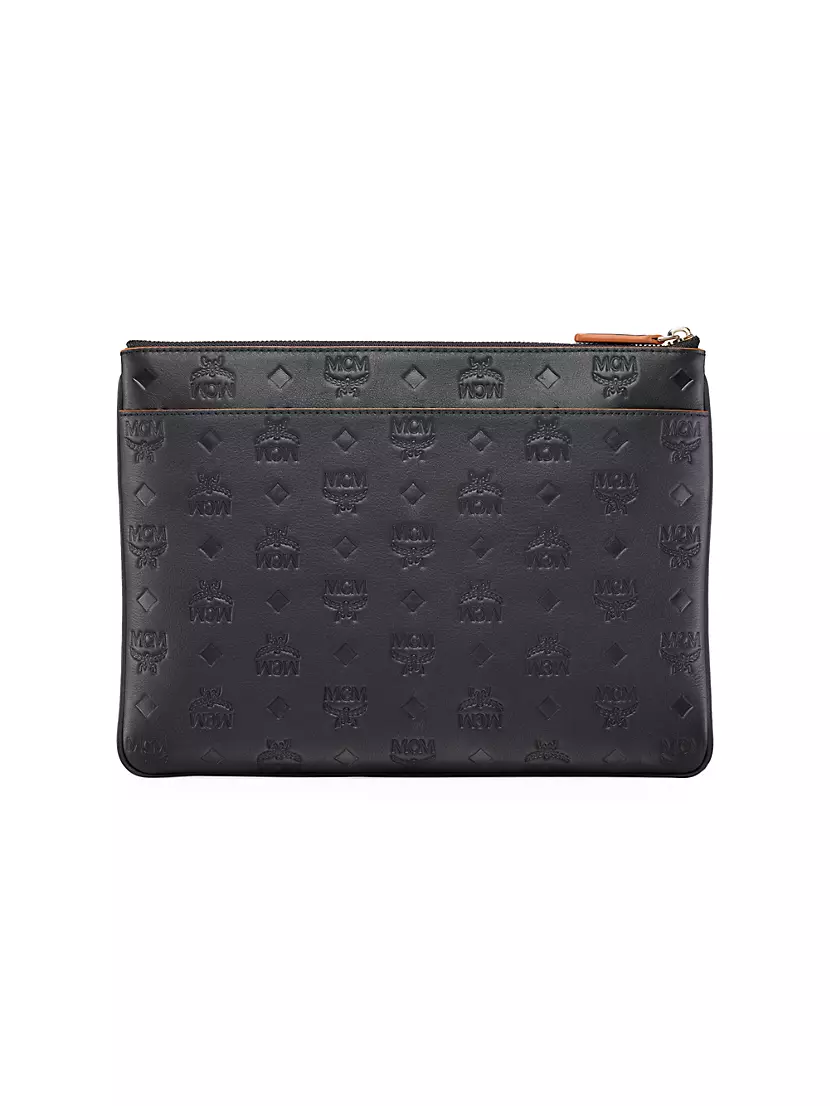 Large Aren Crossbody Wallet in Monogram Leather Black