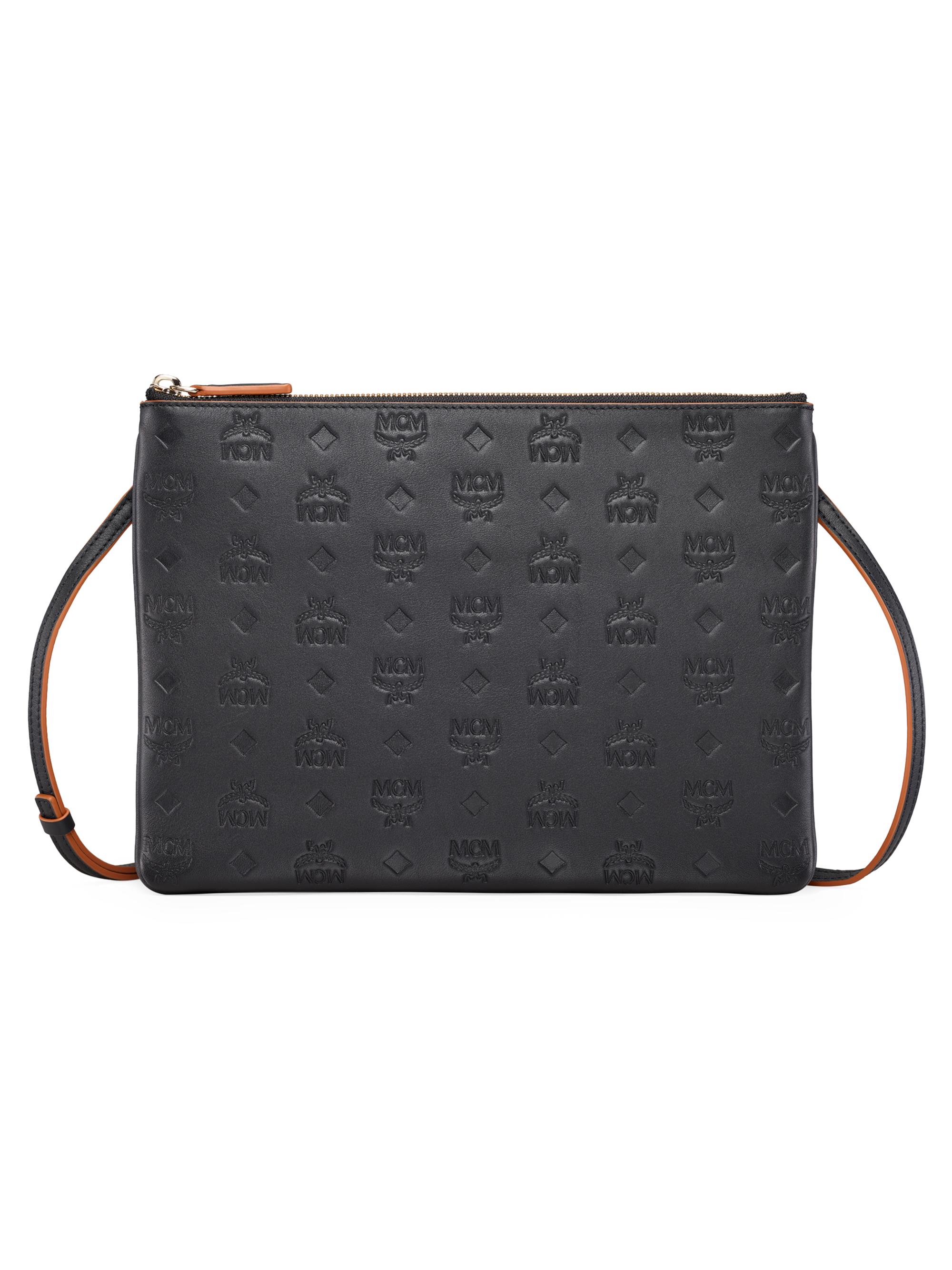MCM Women's Klara Monogram Leather Crossbody Bag - Black