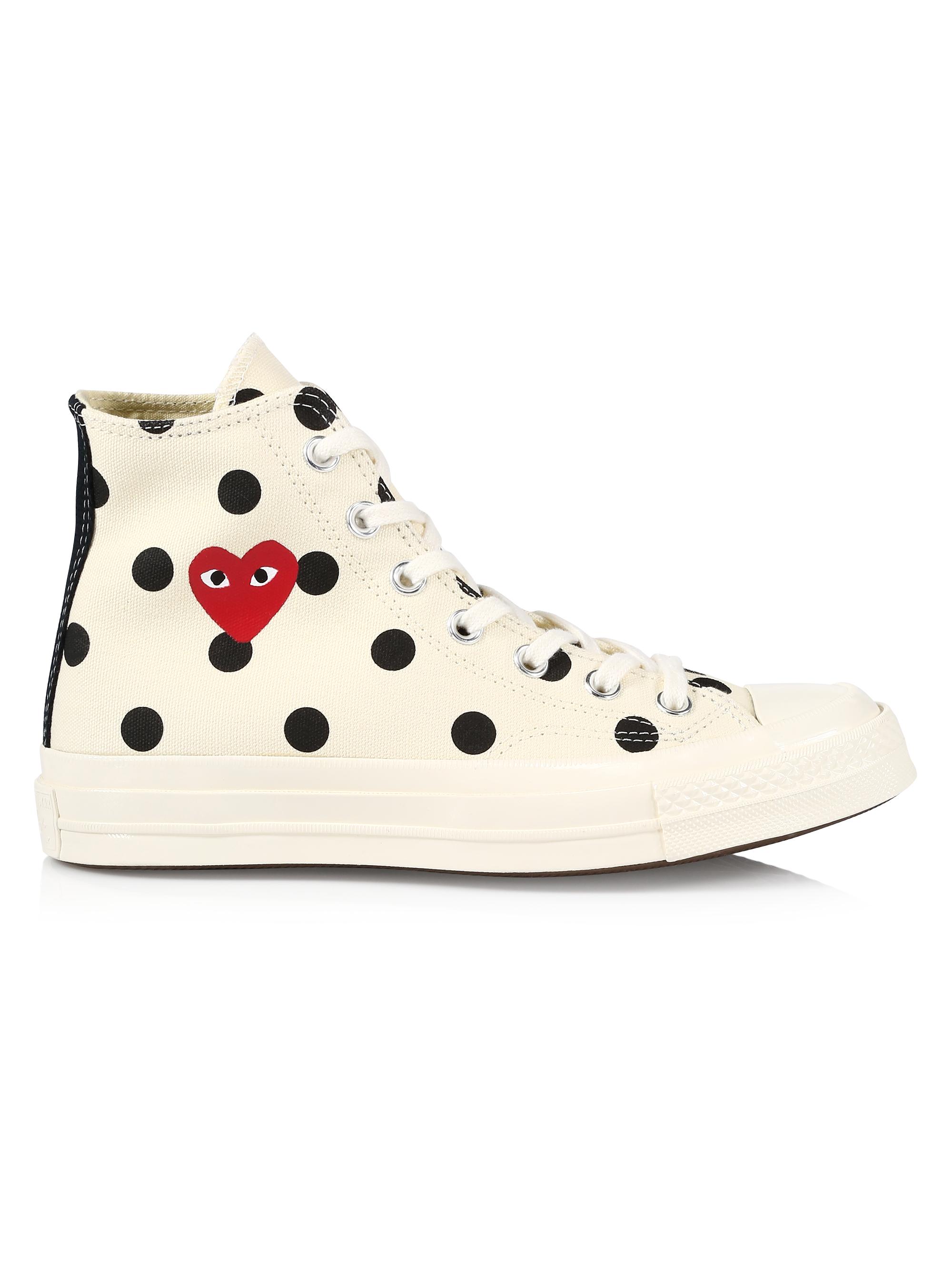 Comme des Garçons PLAY CdG PLAY x Converse Men's Chuck Taylor All Star Polka Dot High-Top Sneakers - White