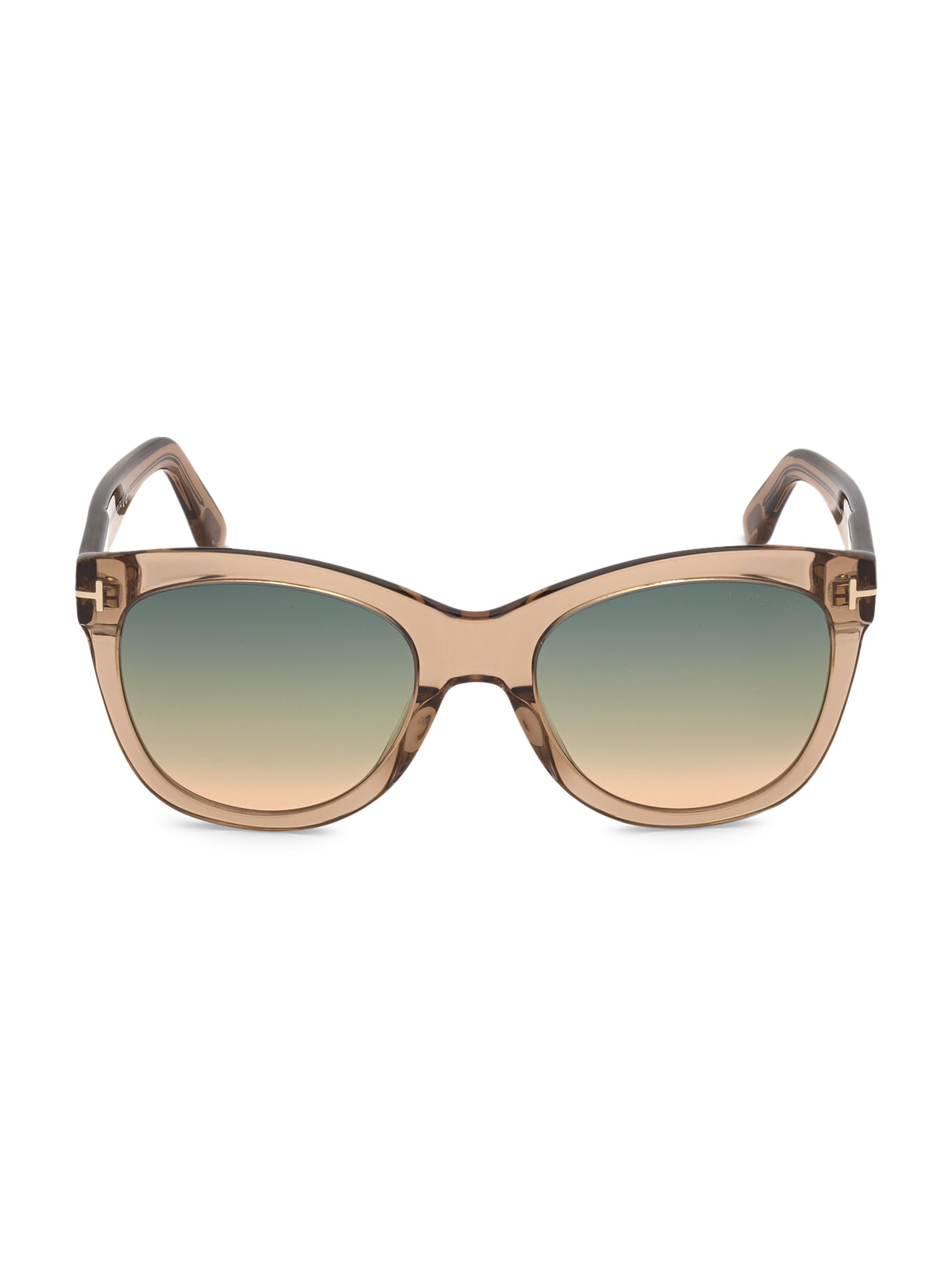 TOM FORD Women's Wallace 54MM Cat-Eye Sunglasses - Champagne Green