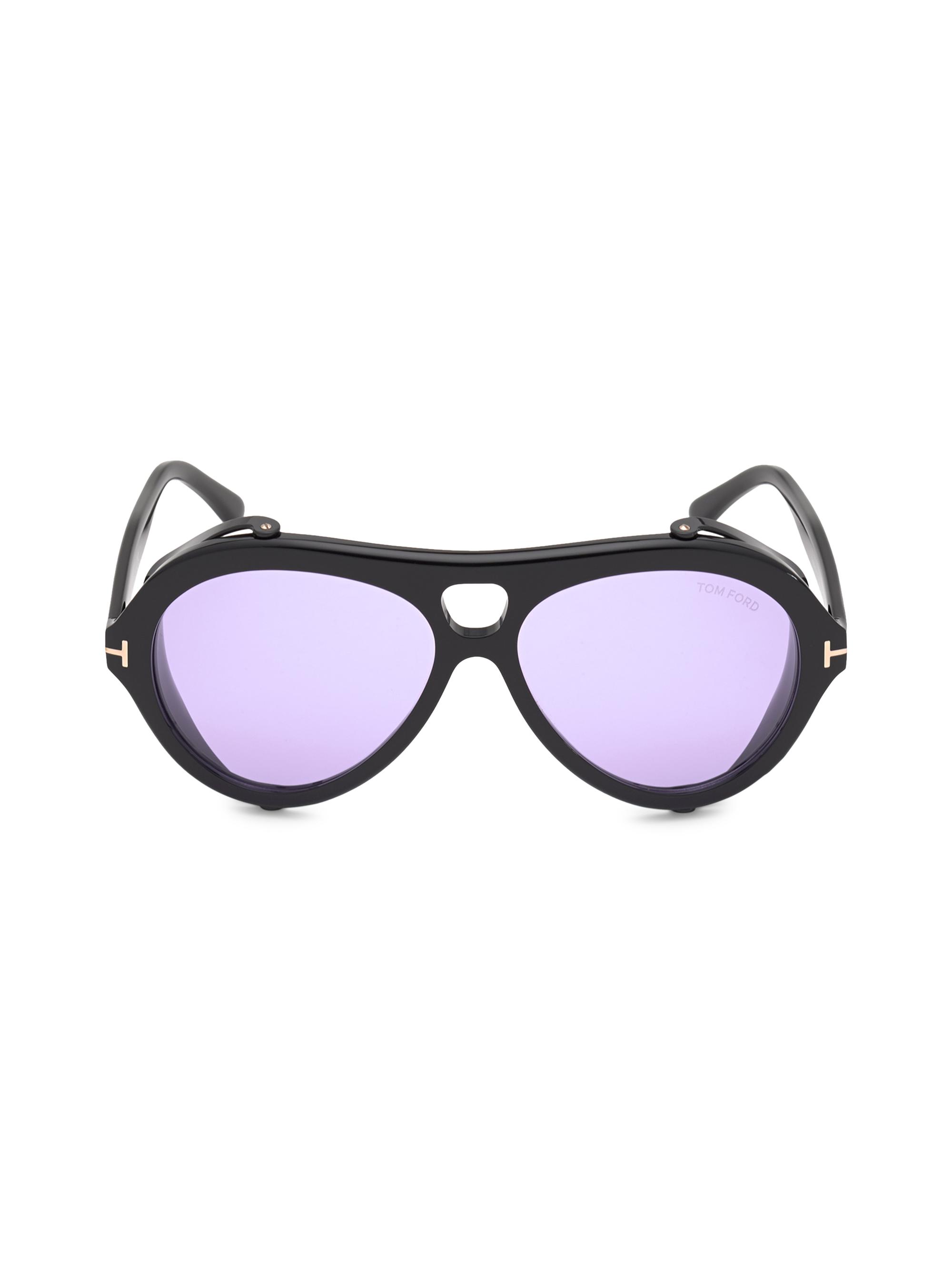 TOM FORD Women's Neughman 60MM Aviator Sunglasses - Black Lilac