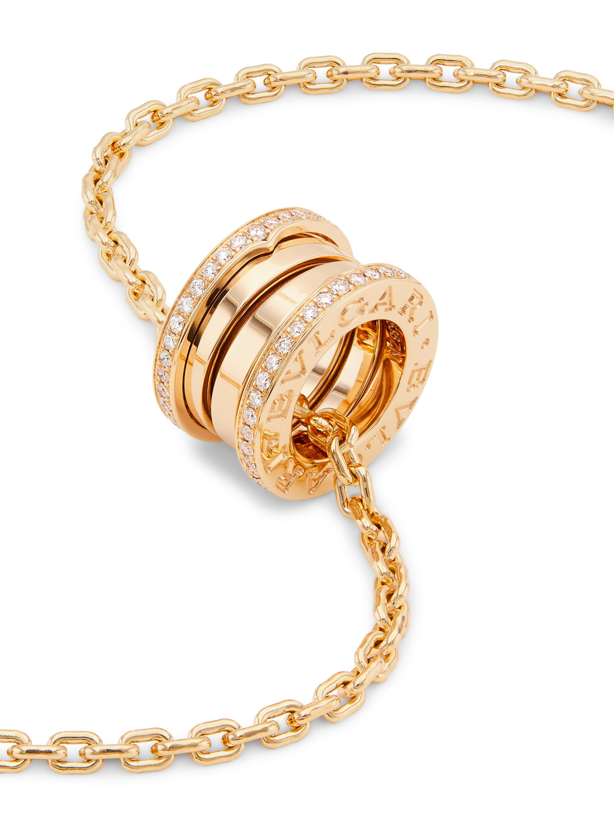 BVLGARI B.zero1 18K Rose Gold & Diamond Pendant Necklace | Saks