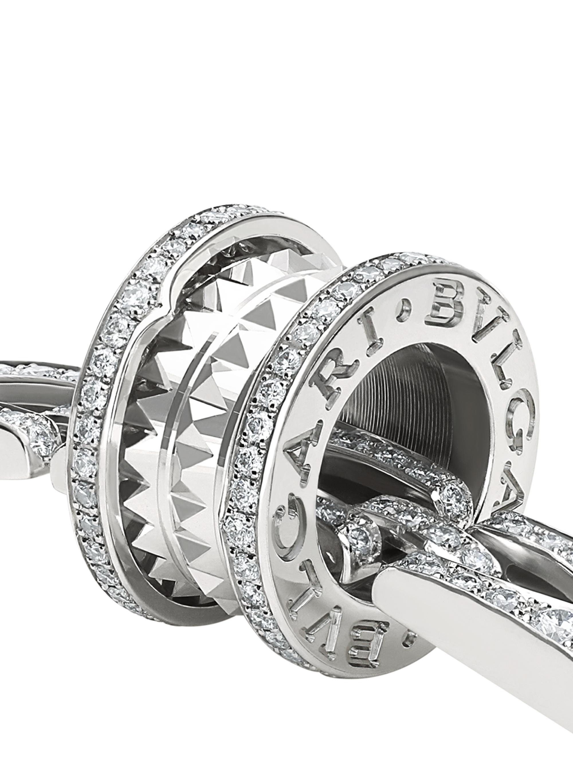 BVLGARI B.zero1 18K White Gold & Diamond Necklace | Saks Fifth Avenue