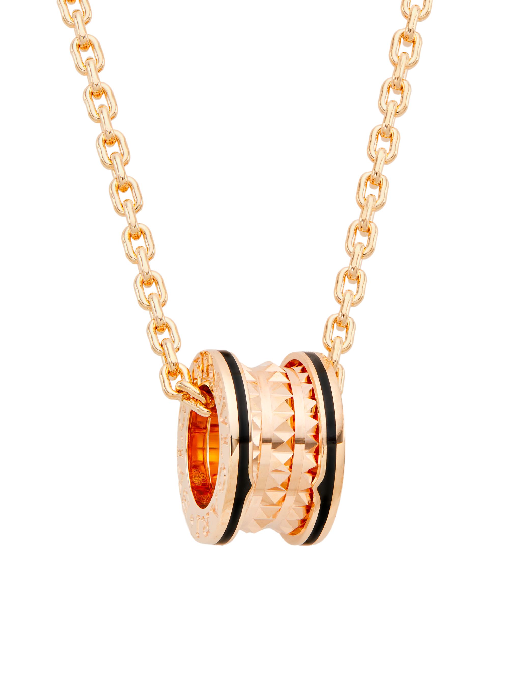 BVLGARI Women's B. zero1 Rock 18K Rose Gold & Black Ceramic Pendant Necklace - Rose Gold