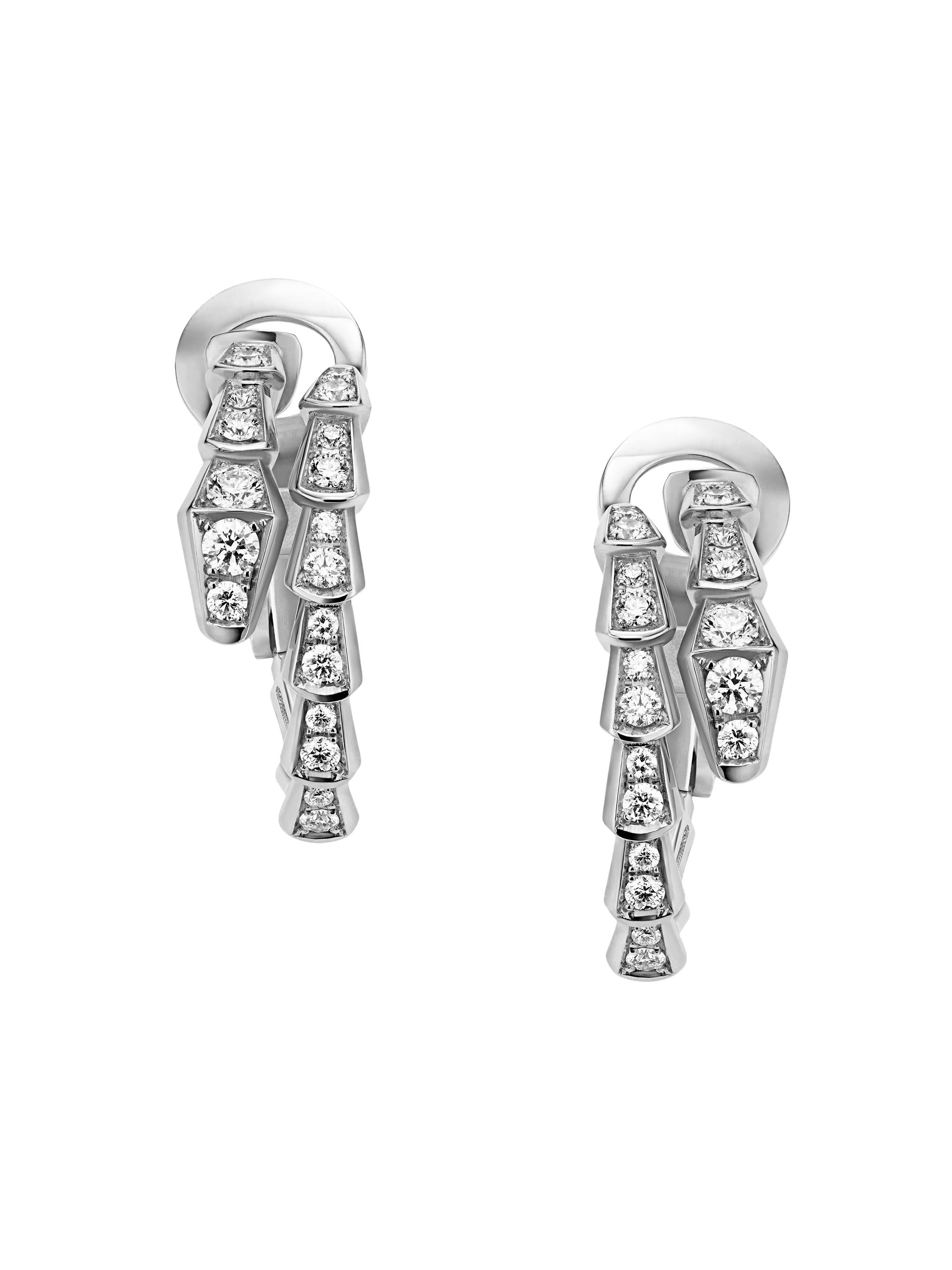 BVLGARI Women's Serpenti Viper 18K White Gold & Diamond Earrings - White Gold