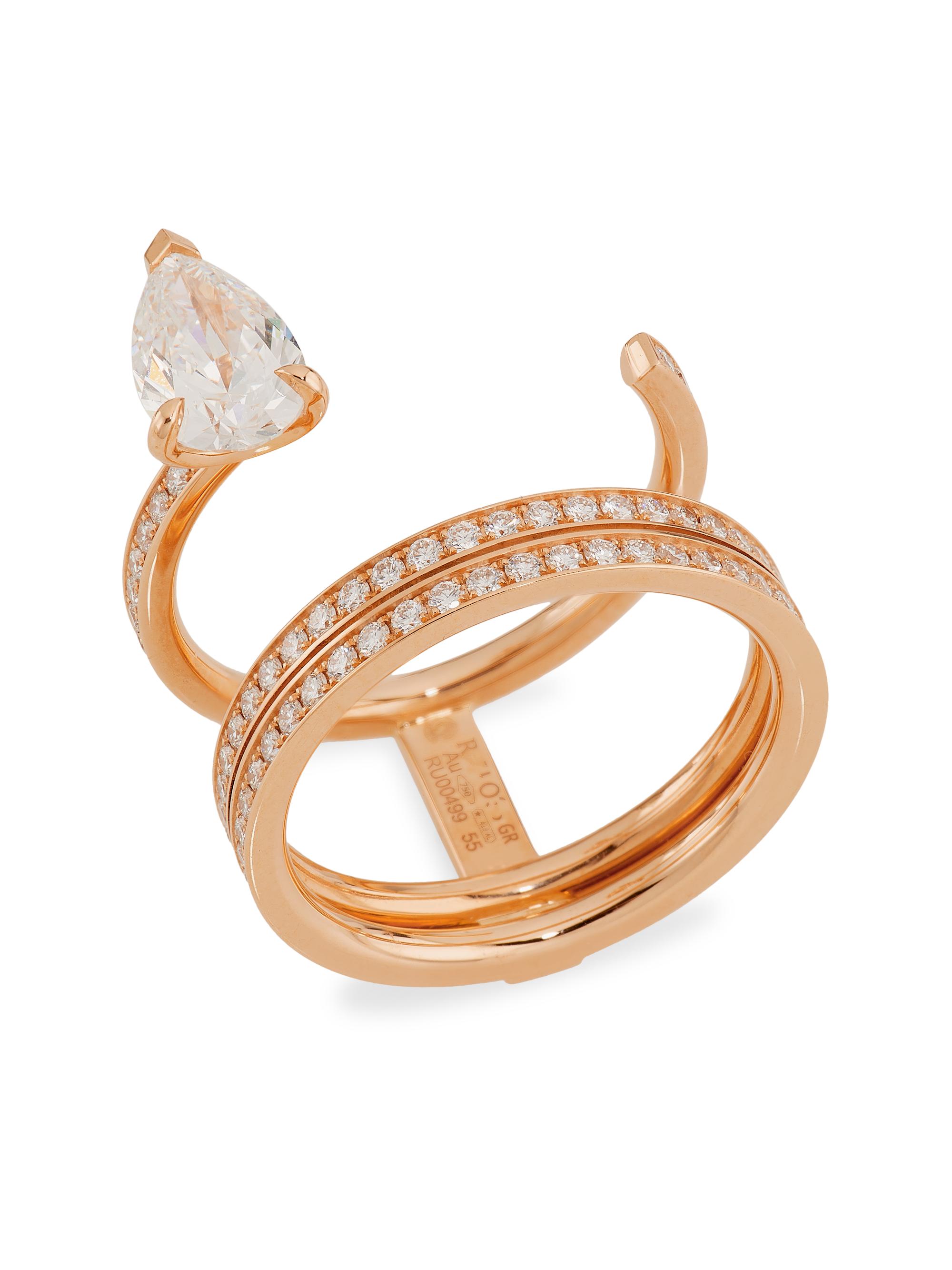 Repossi Women's Serti Sur Vide 18K Pink Gold & Diamond Ring - Pink Gold