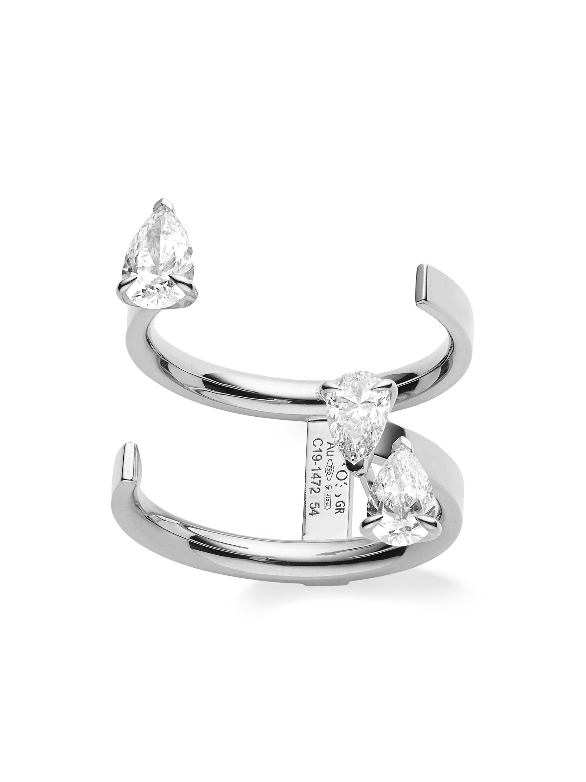 Repossi Women's Serti Sur Vide 18K White Gold & 1 TCW Diamond Cuff Ring - White Gold
