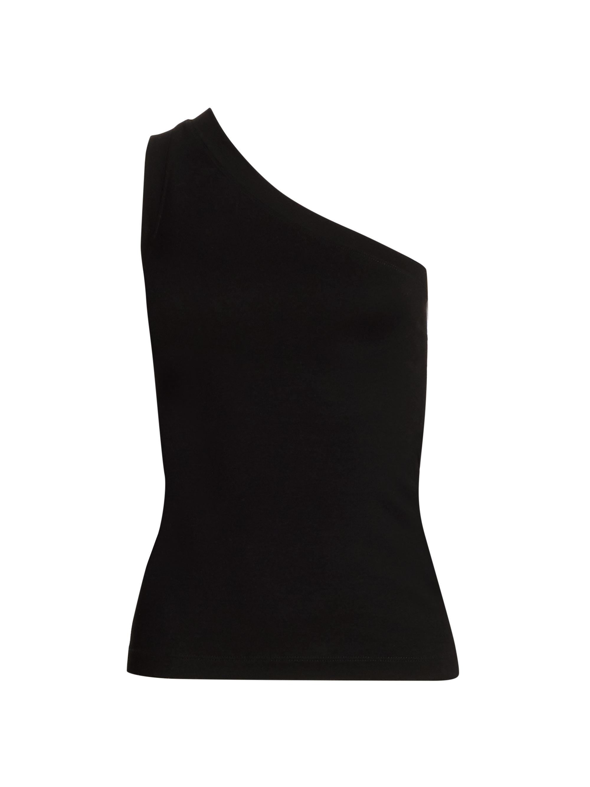 Rosetta Getty Women's One-Shoulder Peplum Tank Top - Black