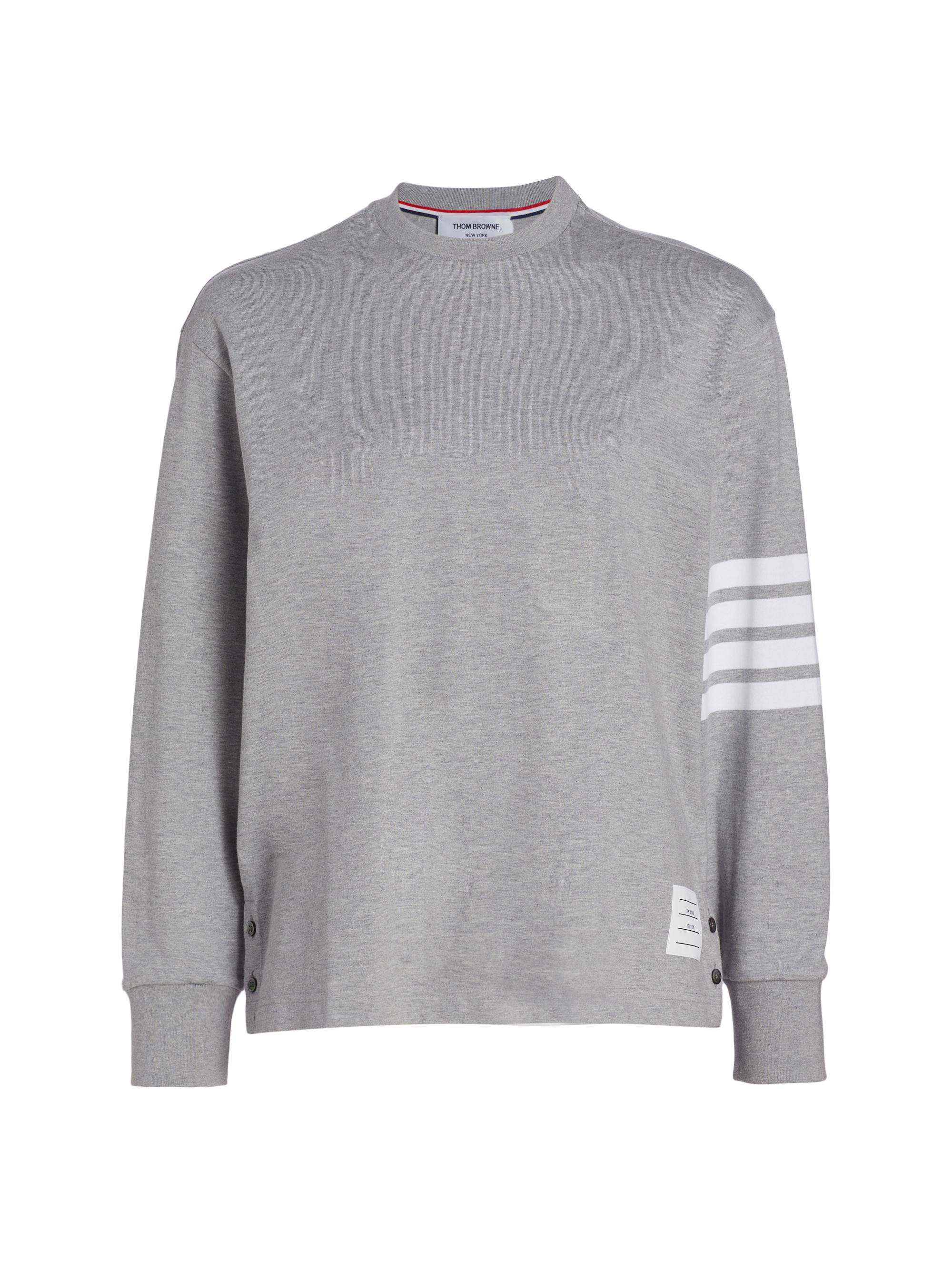 Thom Browne Women's Engineer Bar Oversized T-Shirt - Light Grey