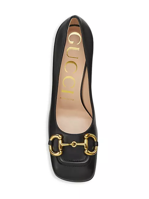 Gucci Women's Mid Heel Pump with Horsebit - Black - Size 8.5