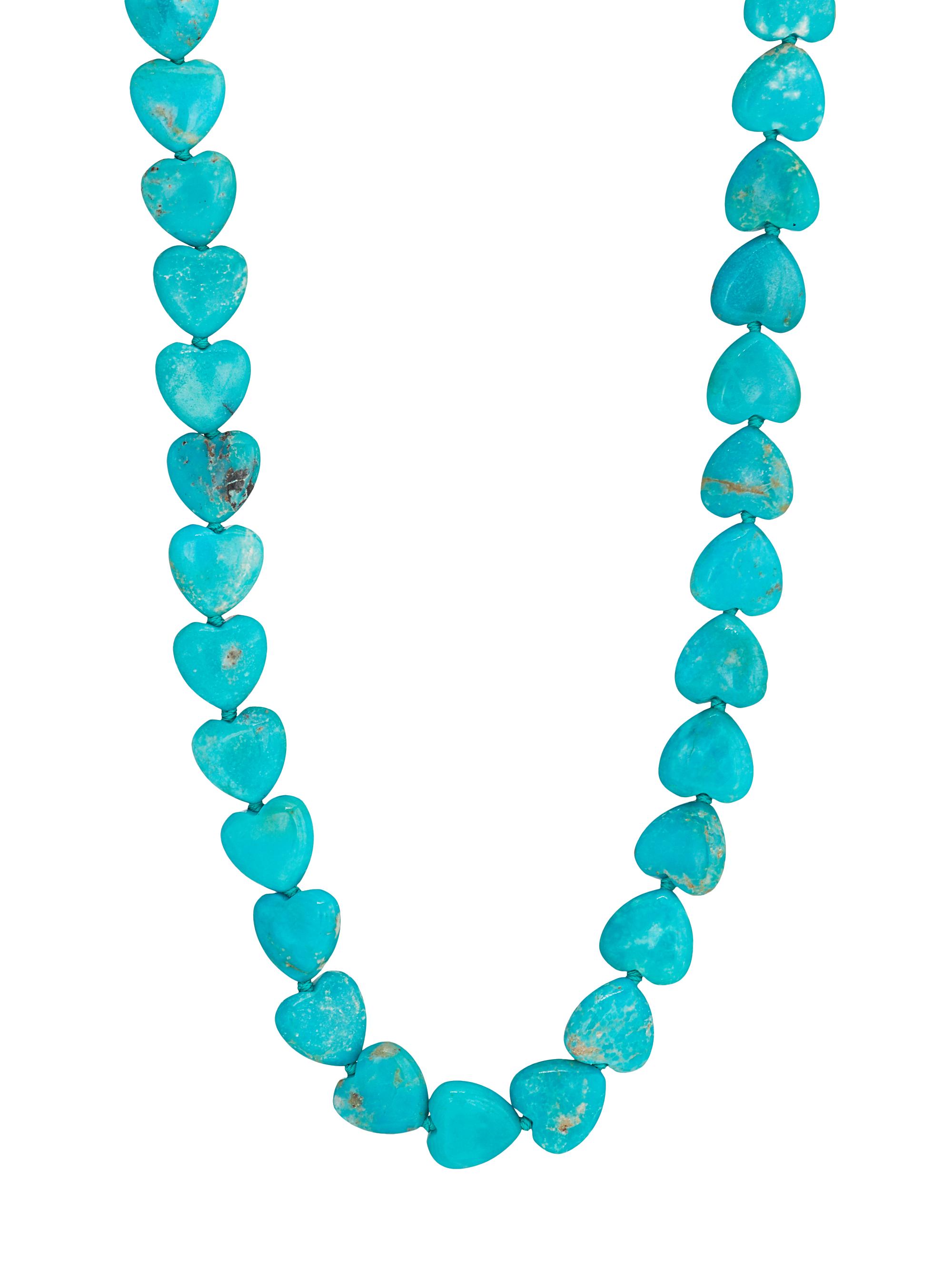 Jia Jia Women's Nevada 14K Yellow Gold & Turquoise Heart Bead Necklace - Turquoise