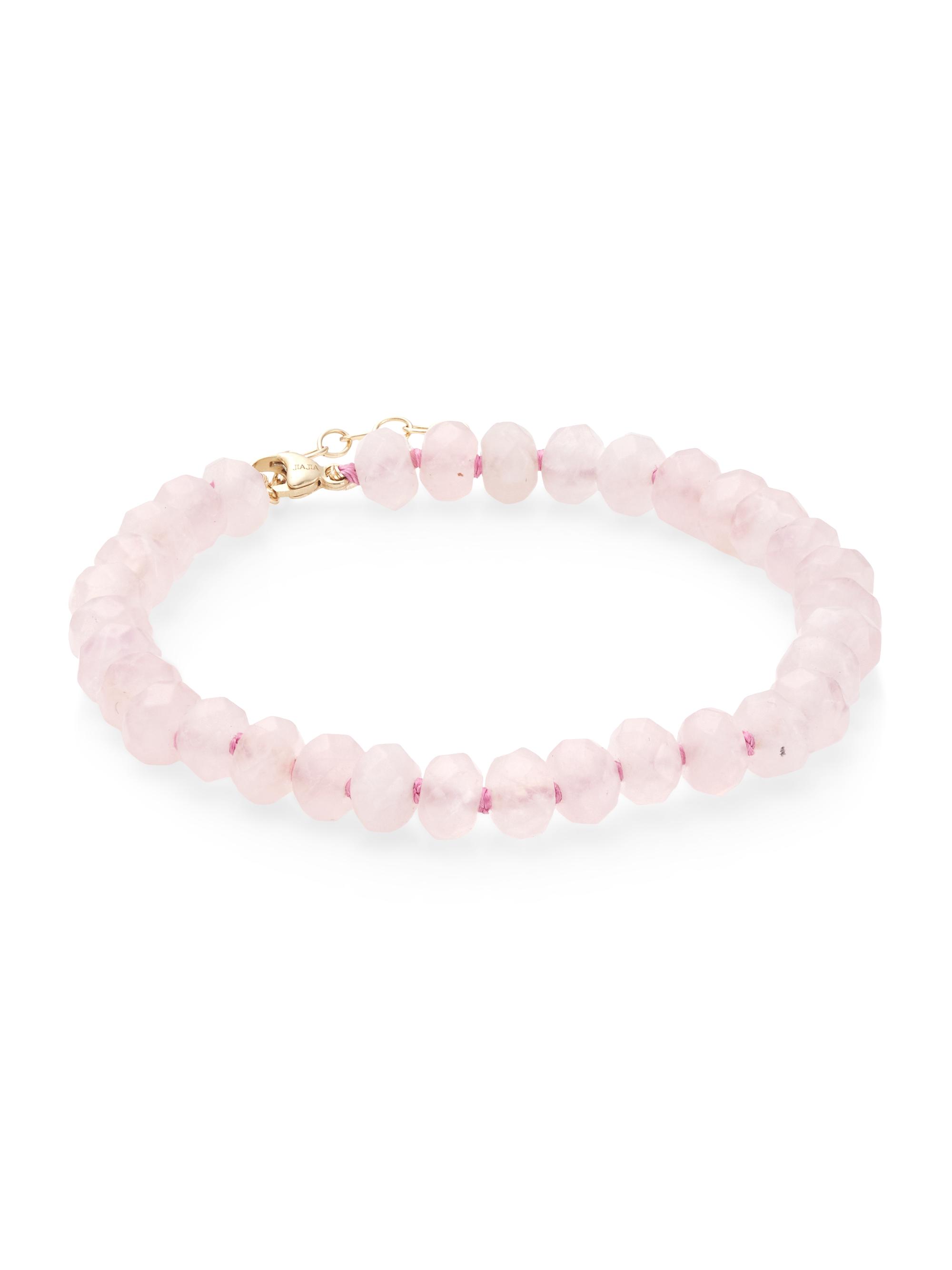 Jia Jia Women's Oracle 14K Yellow Gold & Rose Quartz Crystal Beaded Bracelet - Pink