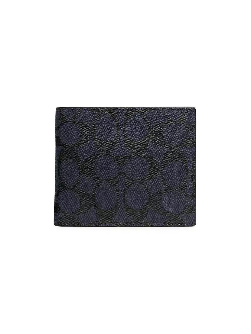  Coach Flat Card Case in Signature, Charcoal/Black, One Size :  Clothing, Shoes & Jewelry
