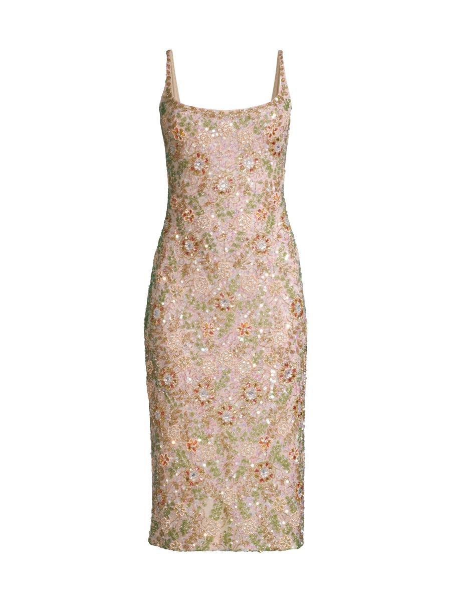 Mac Duggal Floral Beaded Cocktail Sheath Dress | Saks Fifth Avenue