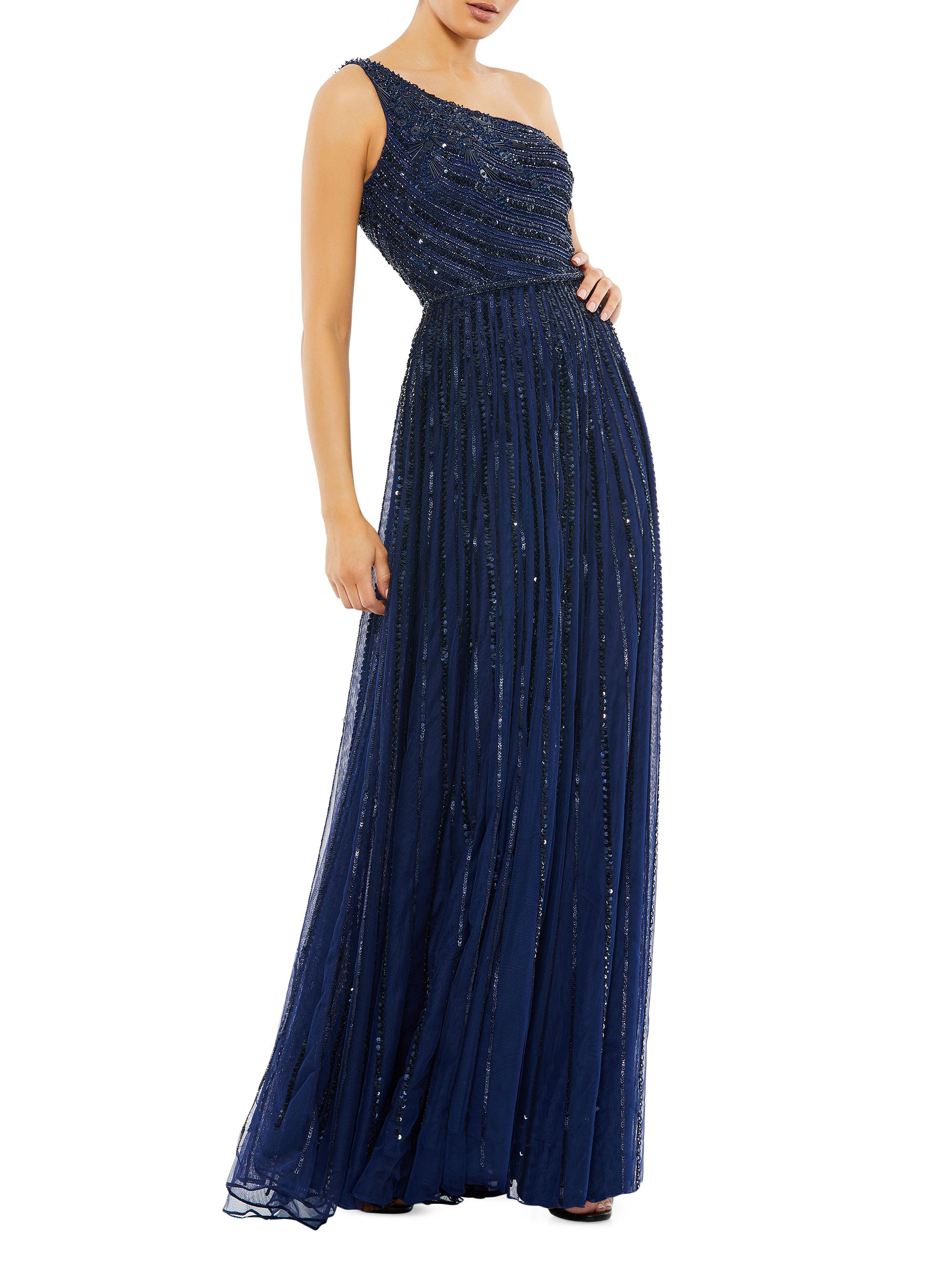 Mac Duggal Women's One-Shoulder Sequin Gown - Midnight