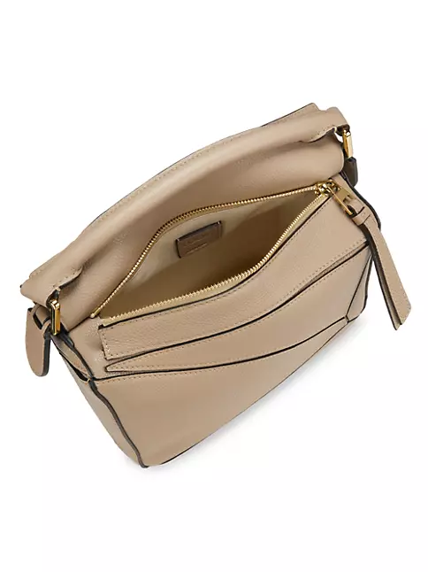 LOEWE beige Small Leather Puzzle Top-Handle Bag