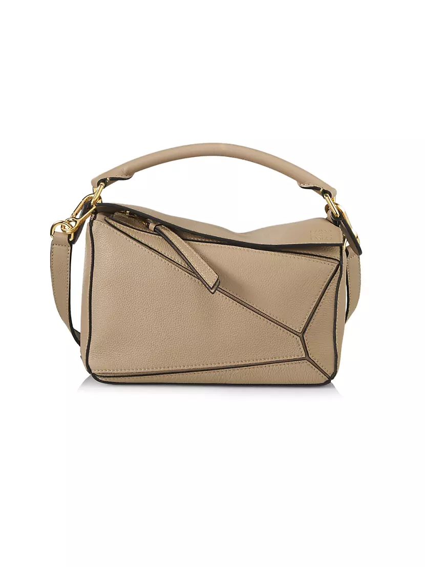 Shop LOEWE PUZZLE Small puzzle bag in classic calfskin (0010947455,  0010947463) by SARUGAKUCHO