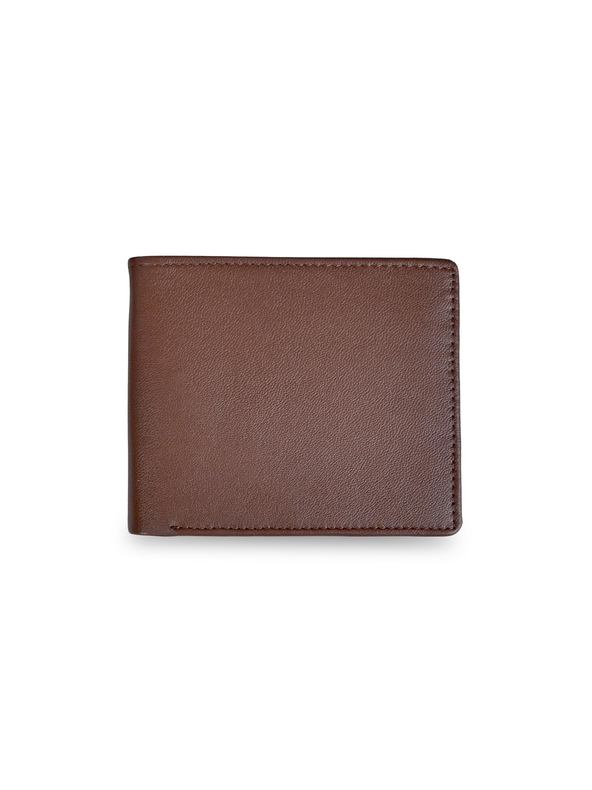 Royce New York Men's RFID-Blocking Slim Bi-Fold Leather Wallet - Brown