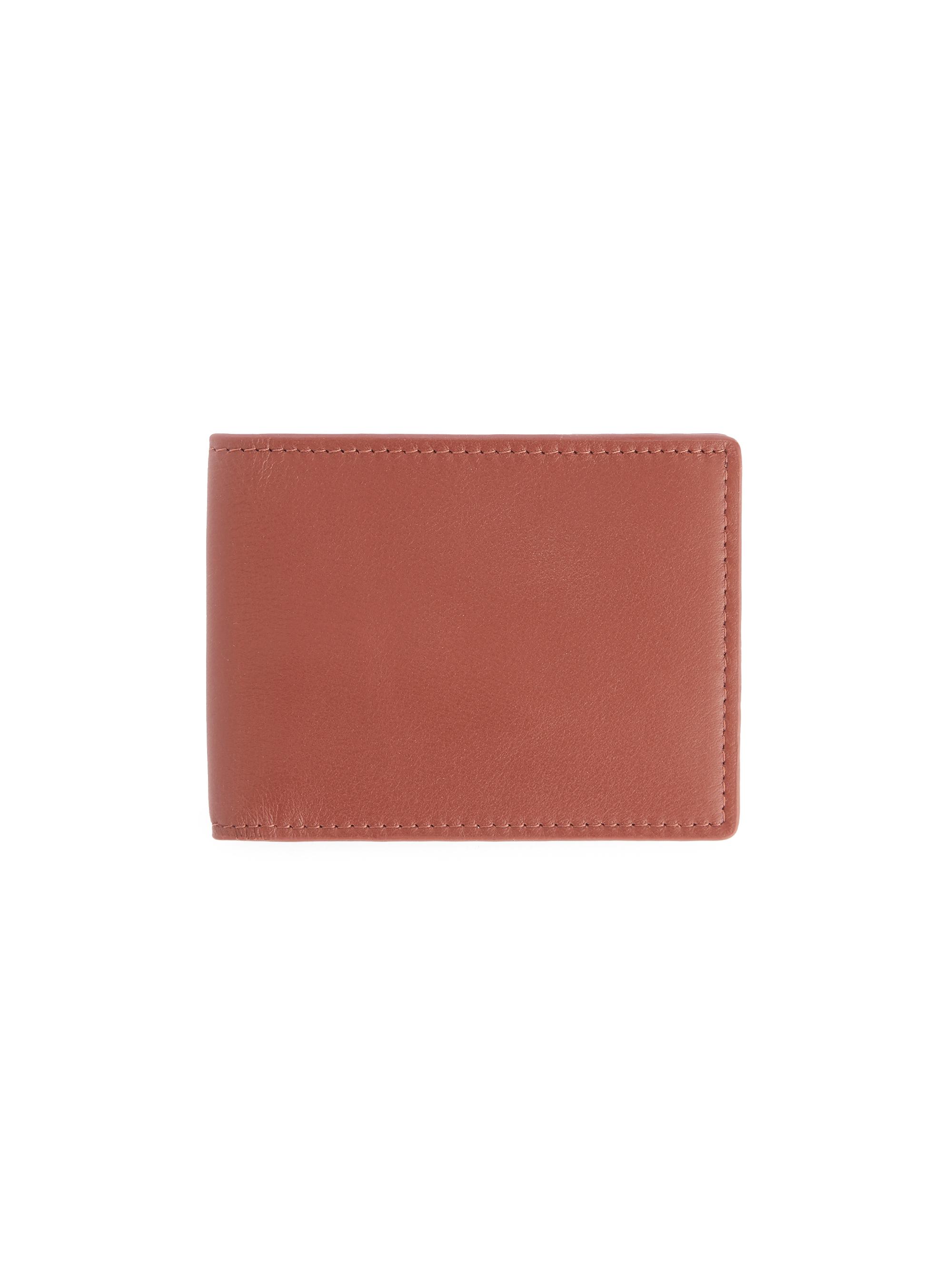 Royce New York Men's RFID-Blocking Slim Bi-Fold Leather Wallet - Tan