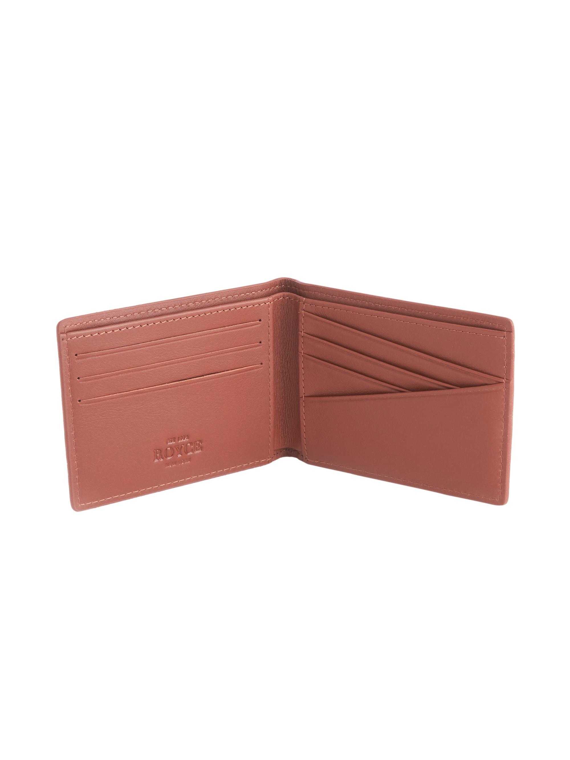Royce New York Men's RFID-Blocking Slim Bi-Fold Leather Wallet - Tan | Thumbnail 2