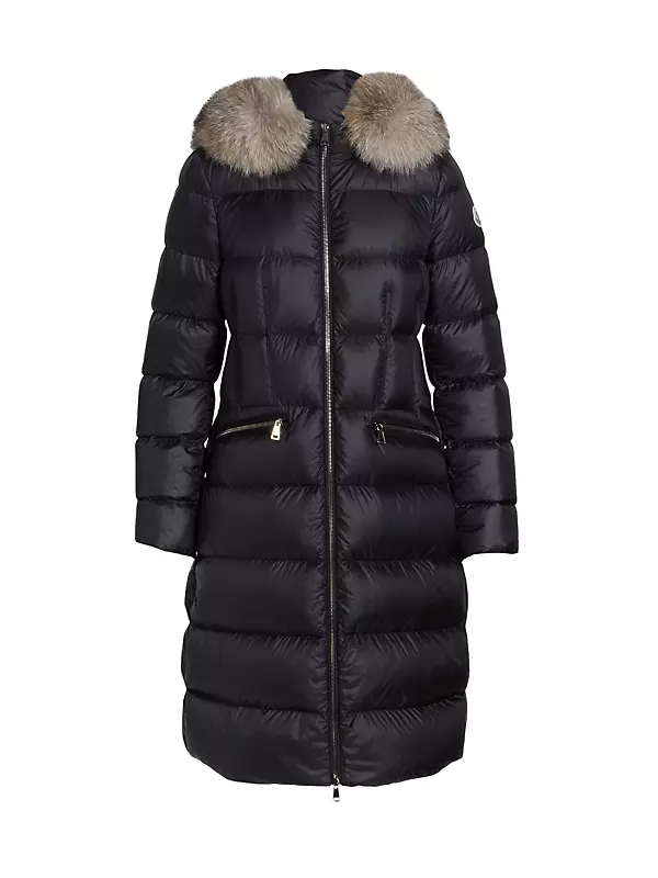 Shop Moncler Fox Fur Trim Hooded Coat | Saks Fifth Avenue
