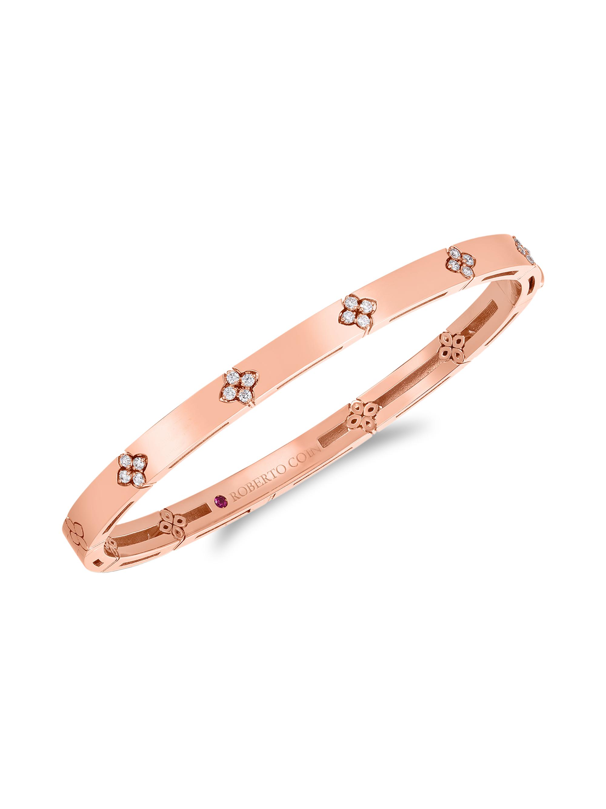 Roberto Coin Women's Love In Verona 18K Rose Gold & Diamond Bangle Bracelet - Rose Gold