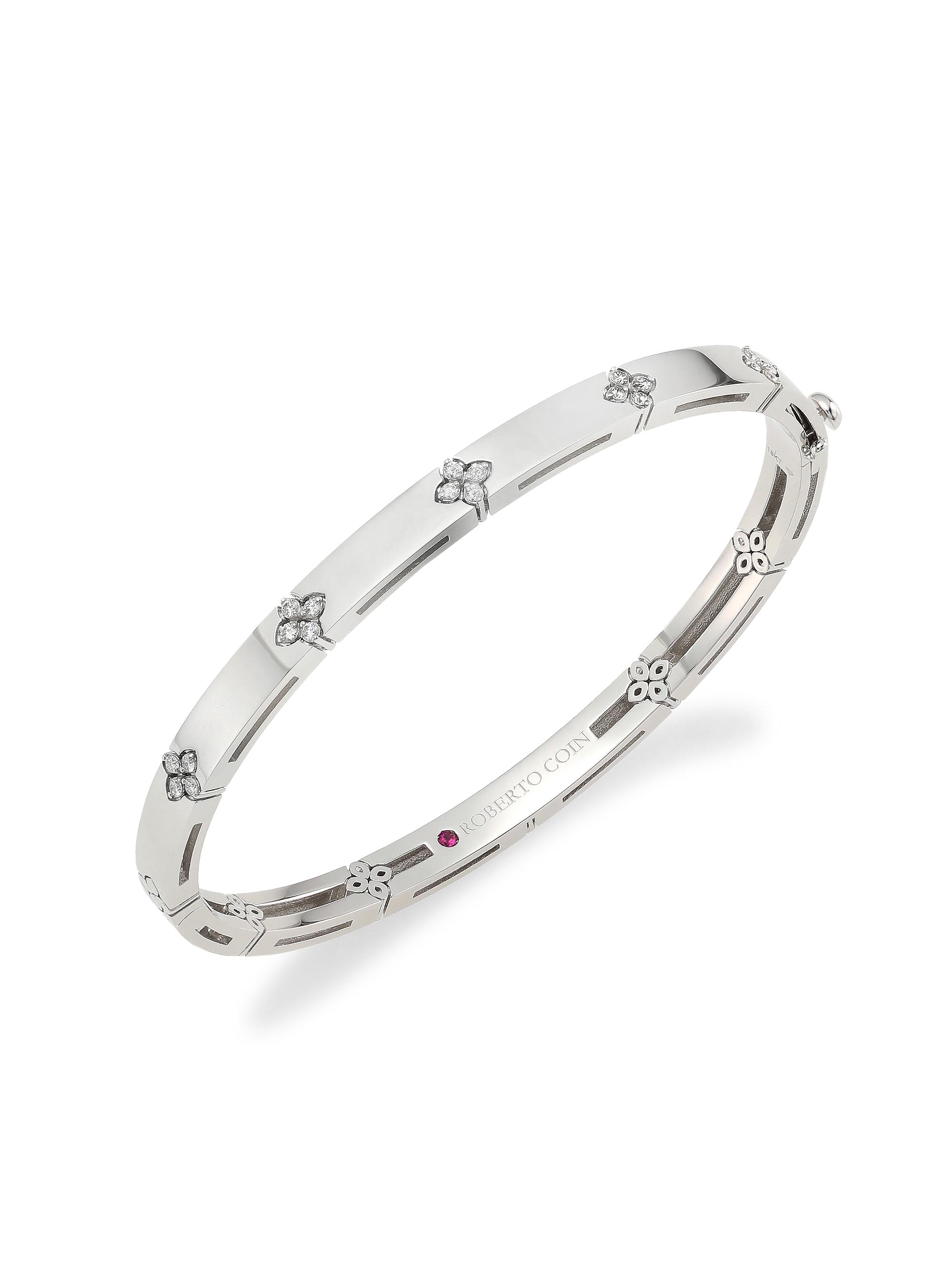 Roberto Coin Women's Love In Verona 18K White Gold & Diamond Bangle Bracelet - White Gold