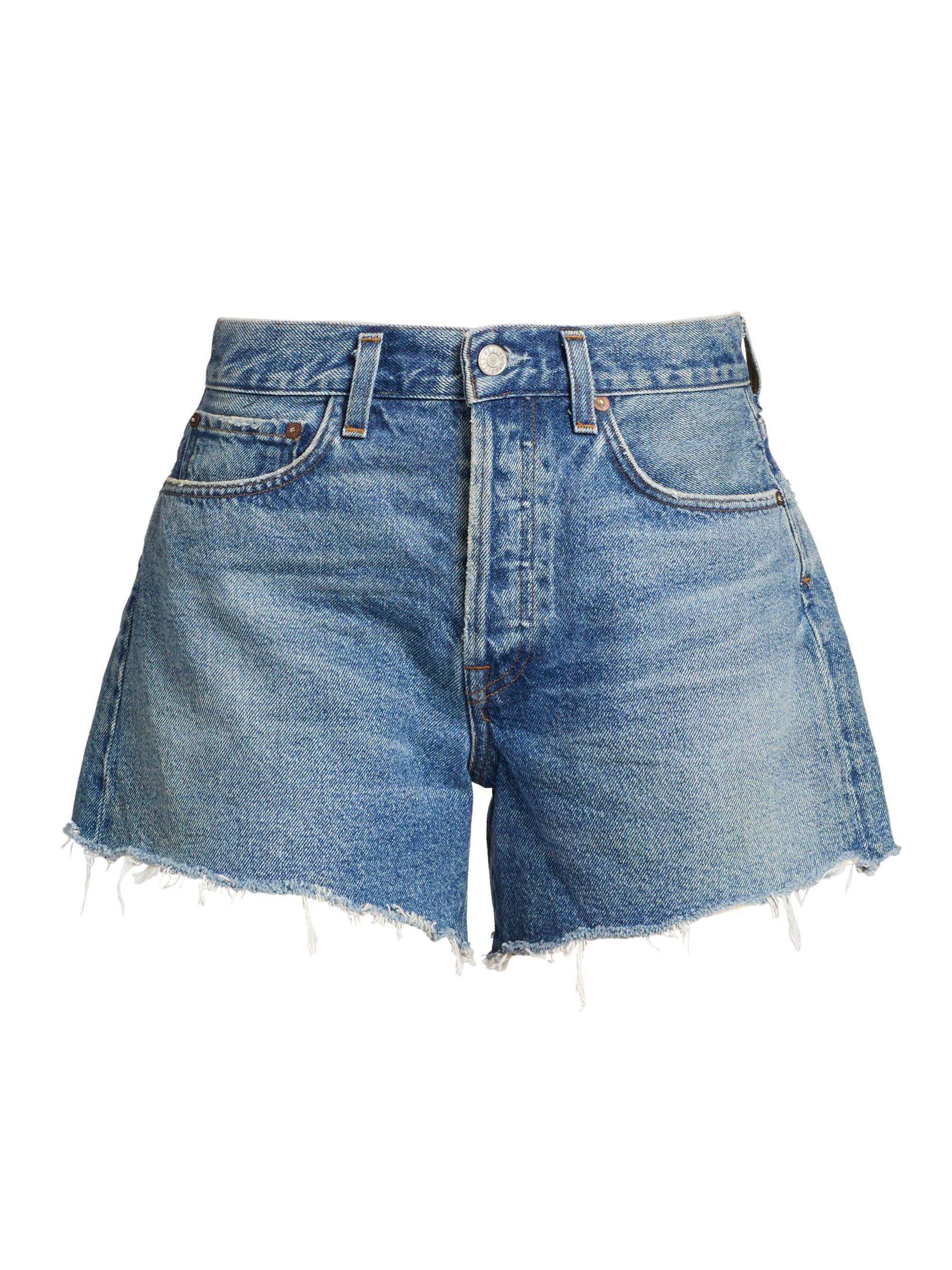 Agolde Women's Parker Long Shorts - Skywave Medium Indigo