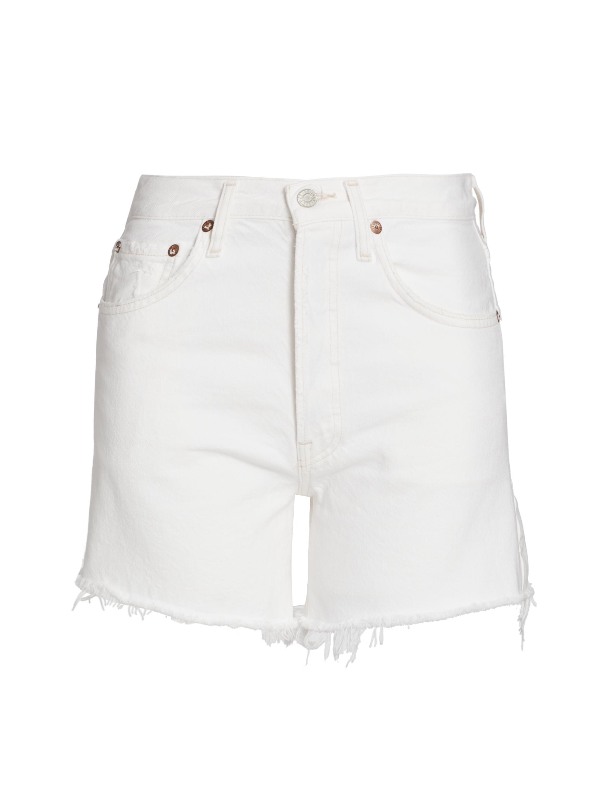 Agolde Women's Parker Long Shorts - Panna Cotta White