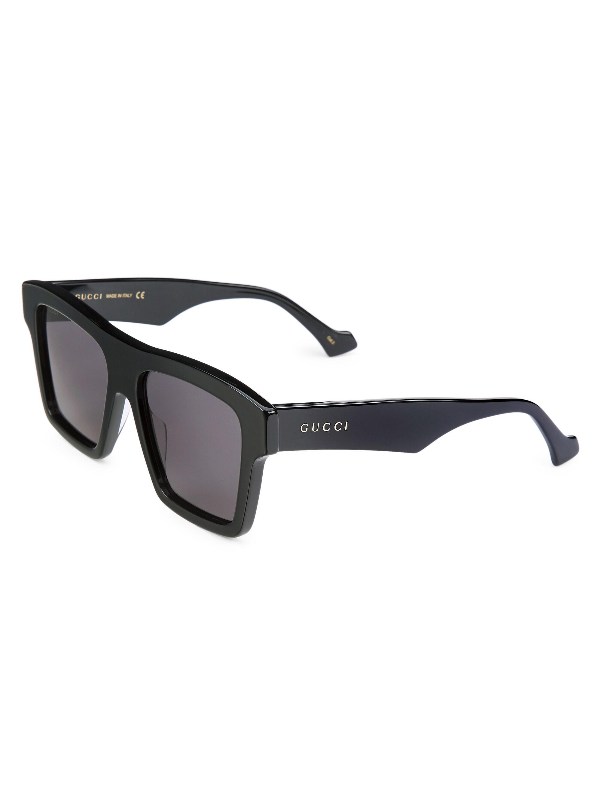 Gucci Men's 55MM Square Sunglasses - Black Grey