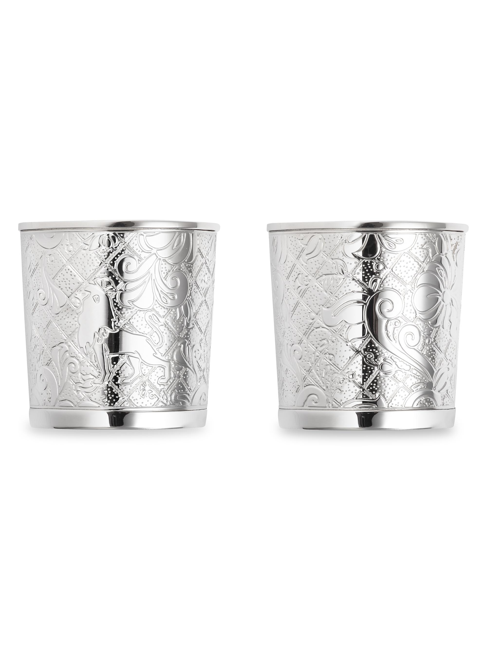 Christofle Jardin D'Eden Set of 2 Silverplated Shot Glasses