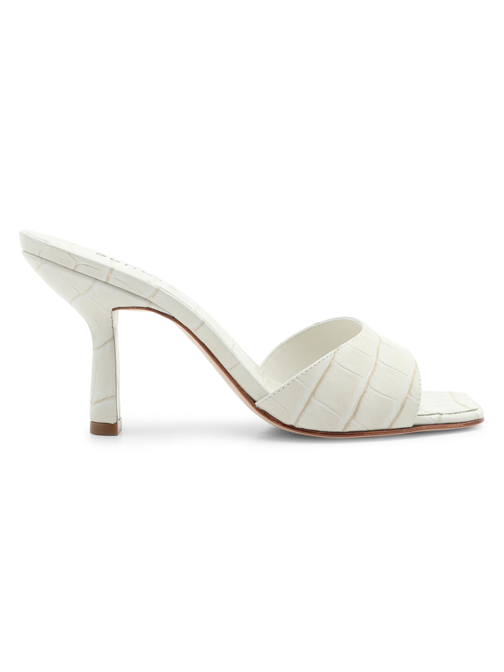 Schutz Women's Posseni Croc-Embossed Leather Mules - Pearl