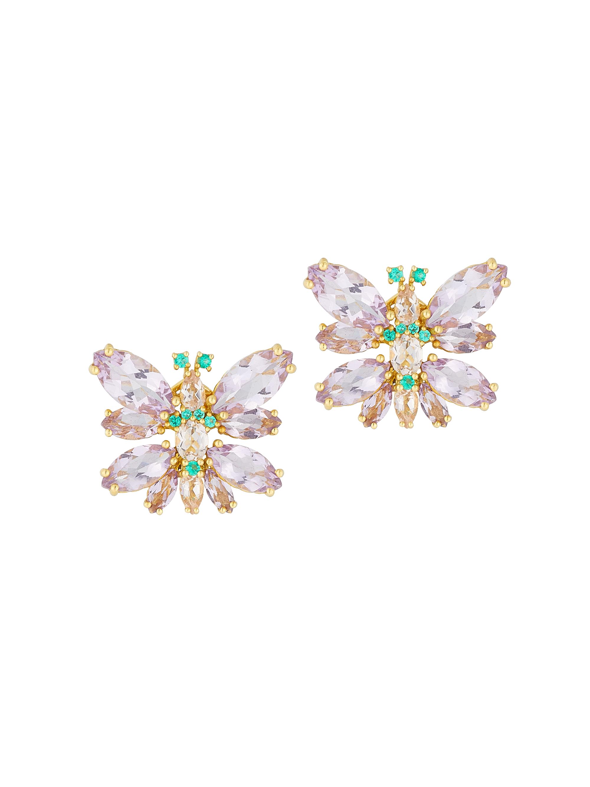 Dolce & Gabbana Women's 18K Yellow Gold Gemstone Butterfly Earrings - Gold