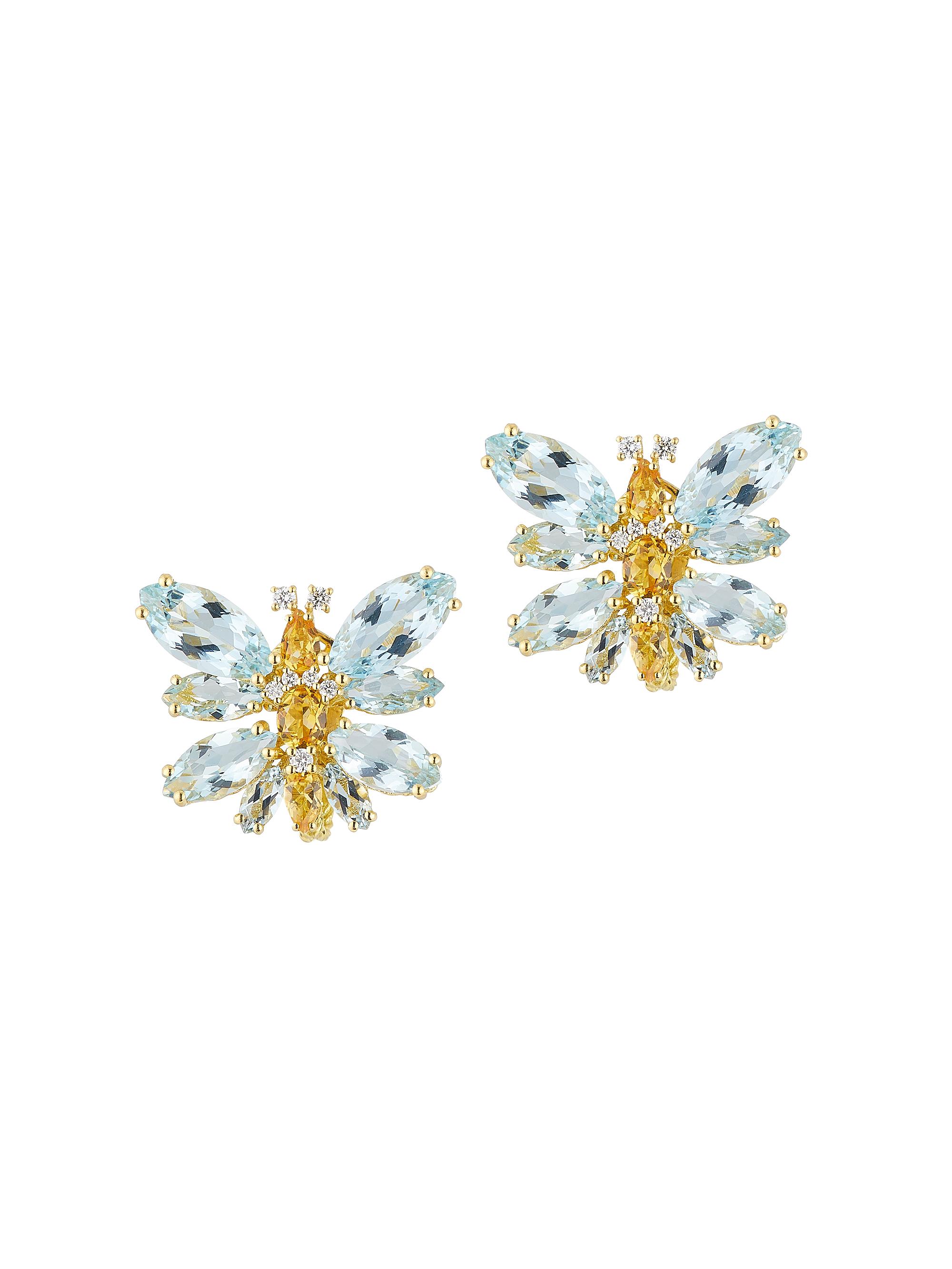 Dolce & Gabbana Women's 18K Yellow Gold & Multi-Stone Butterfly Clip-On Earrings - Gold