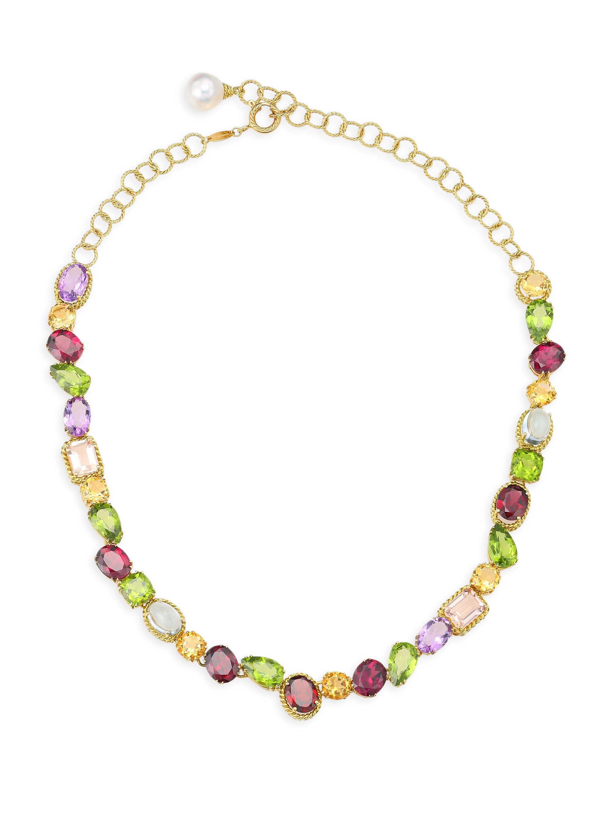 Dolce & Gabbana Women's 18K Yellow Gold & Multi-Gemstone Necklace - Gold