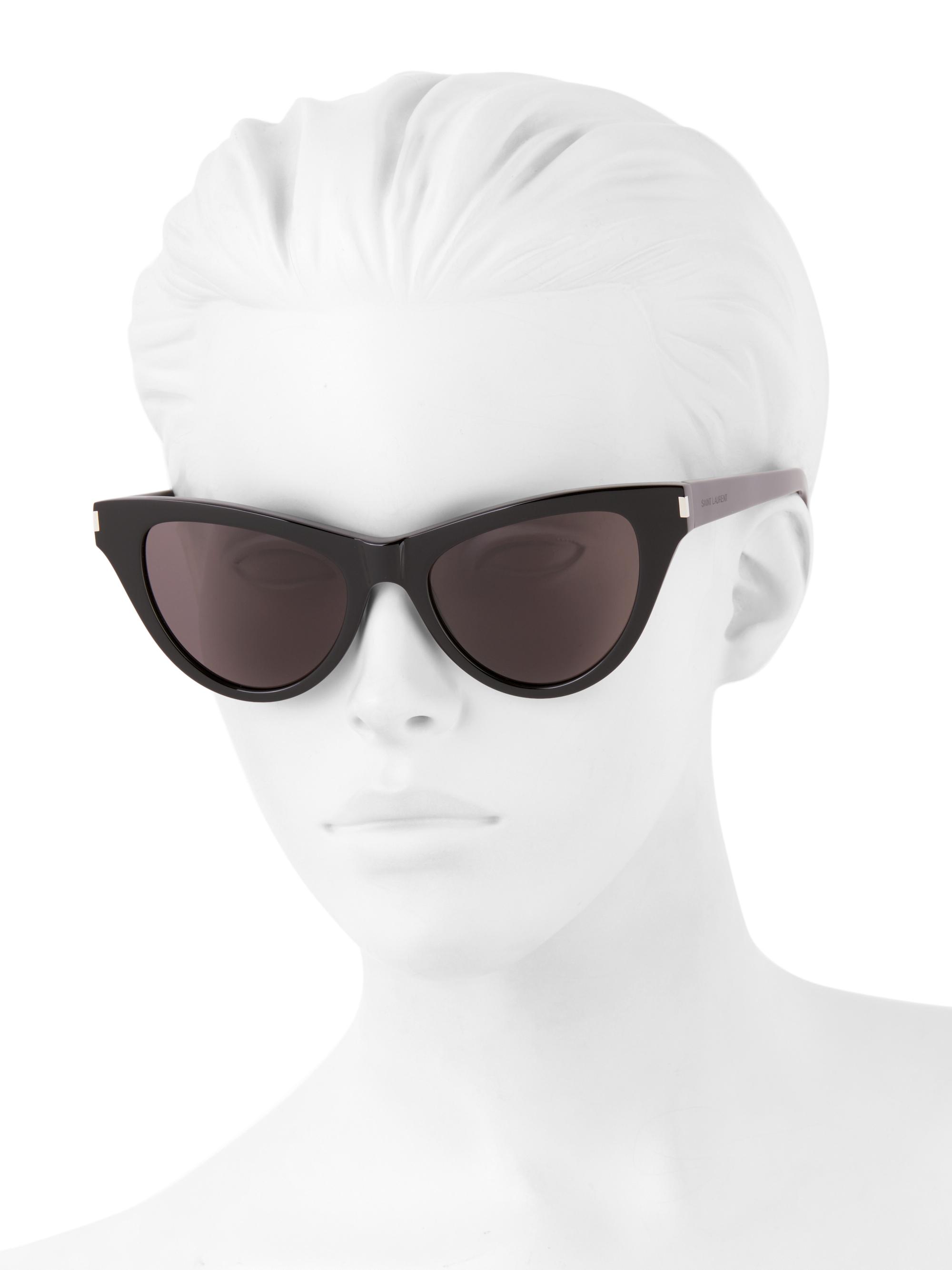 Saint Laurent 54mm Cat Eye Core Sunglasses Saint Laurent Mica Cat-Eye Sunglasses - Black | Editorialist main image 4