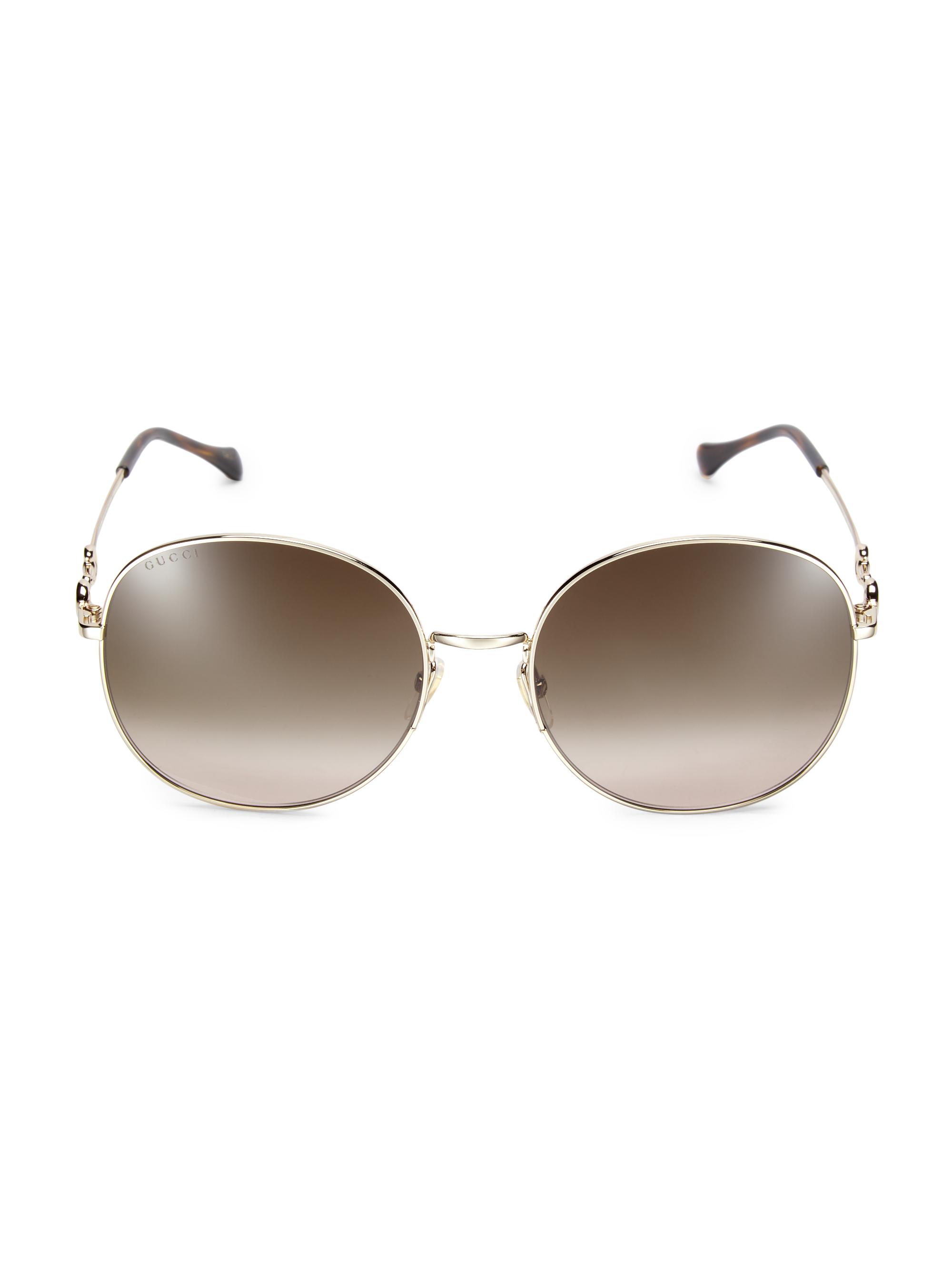 Gucci 59MM Round Oval Sunglasses | Saks Fifth Avenue