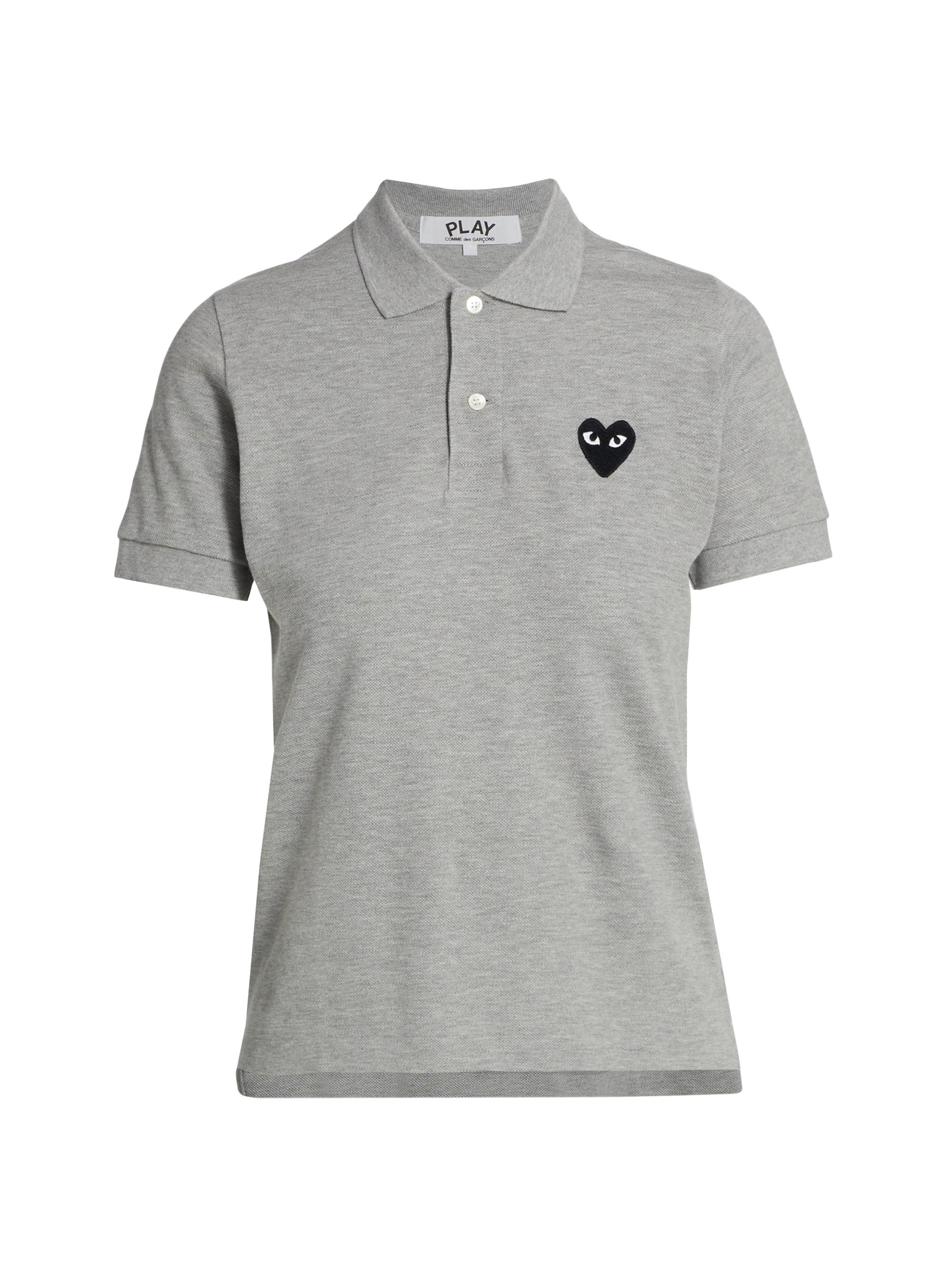 Comme des Garçons PLAY Women's Embroidered Heart Polo - Grey