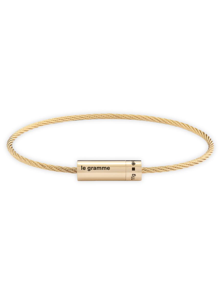 Le Gramme Unisex 11G Polished 18K Yellow Gold Cable Bracelet