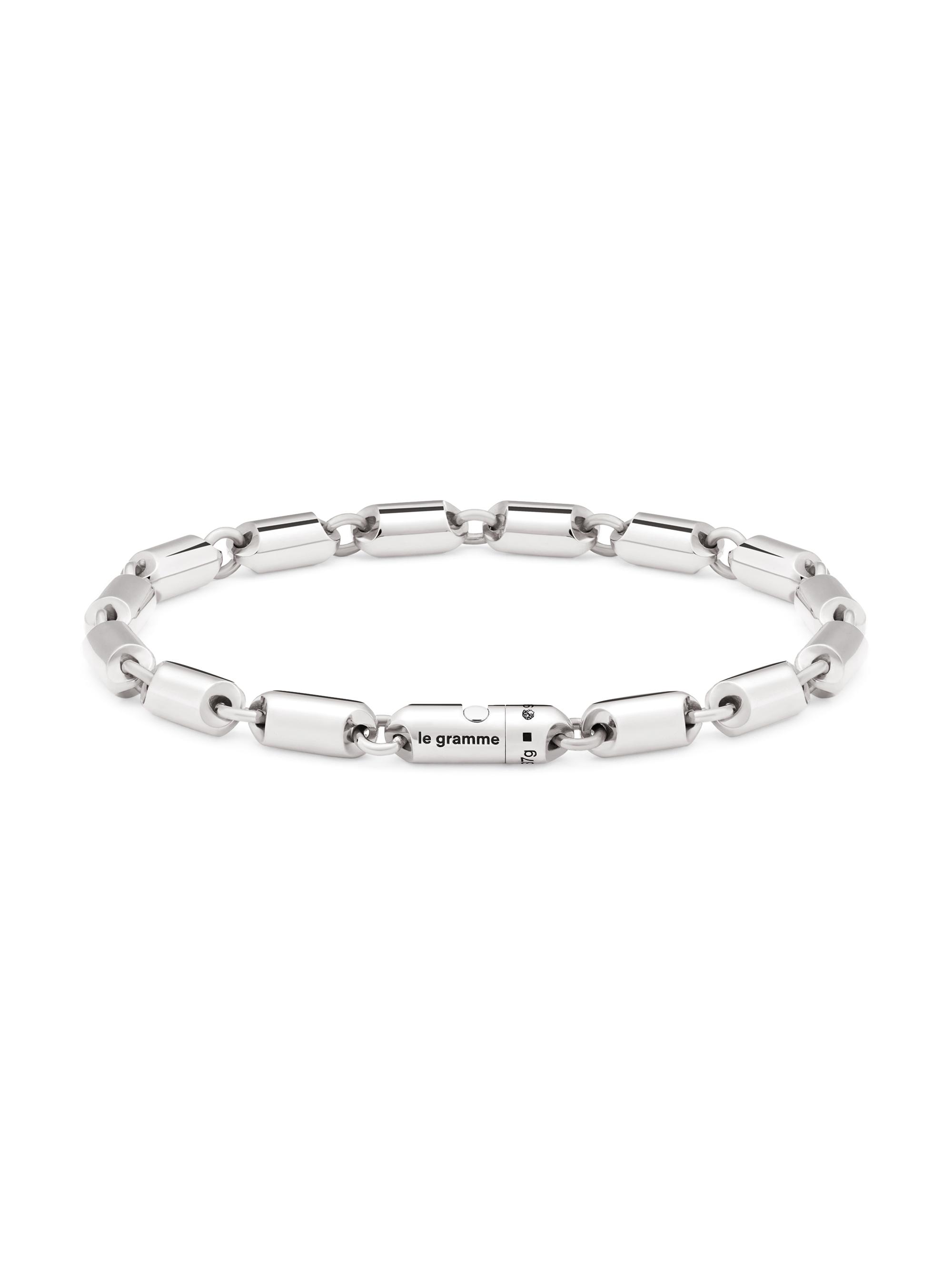 Le Gramme Men's Unisex 25G Polished Sterling Silver Segment Bracelet - Silver