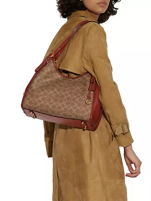 Coach Beige/Brown Signature Coated Canvas and Leather Hadley 21