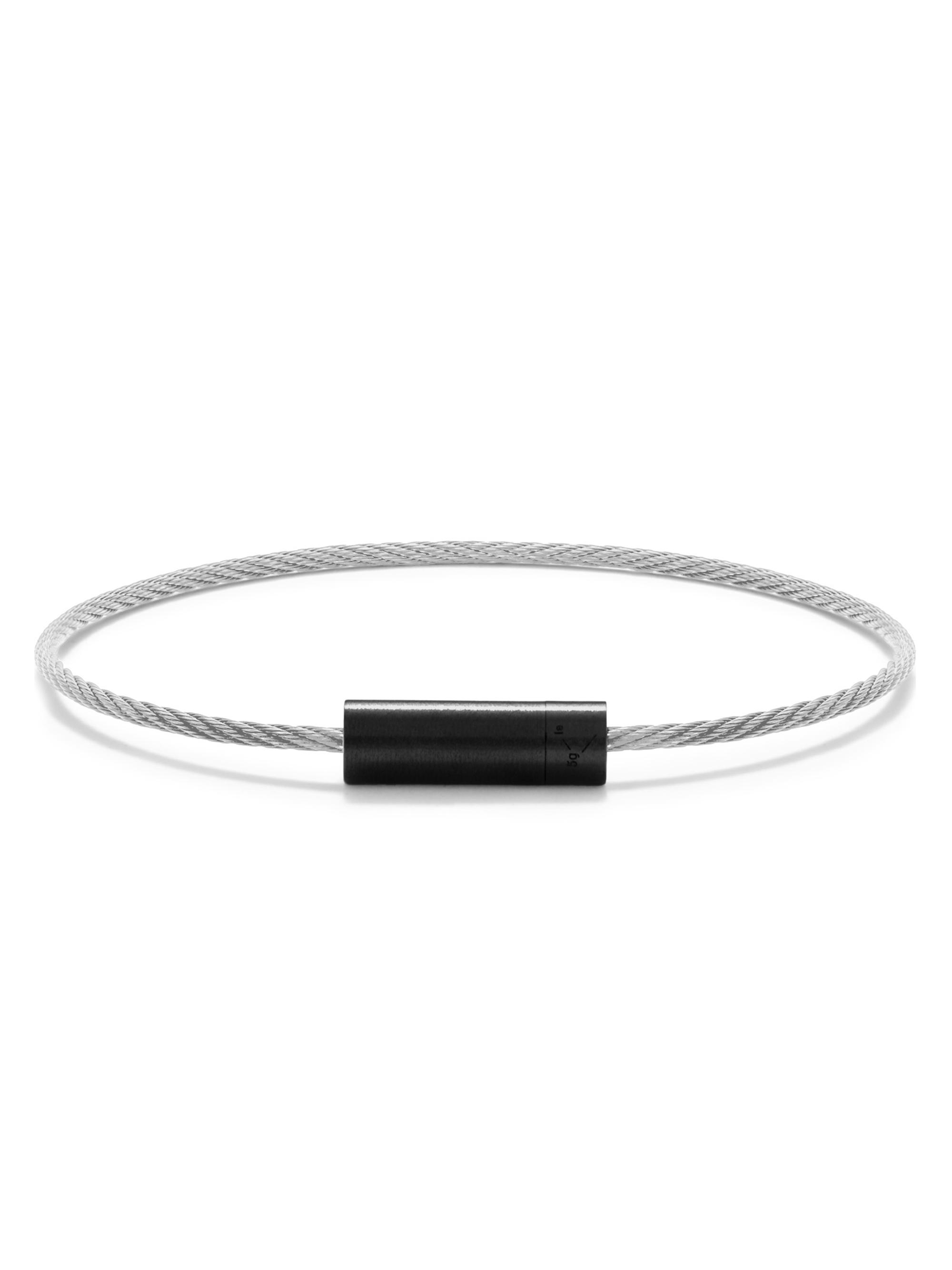 Le Gramme Men's 5G Brushed Ceramic Cable Bracelet - Brushed Black