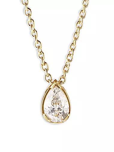 Goutte De Diamant 18K Yellow Gold & Diamond Pendant Necklace