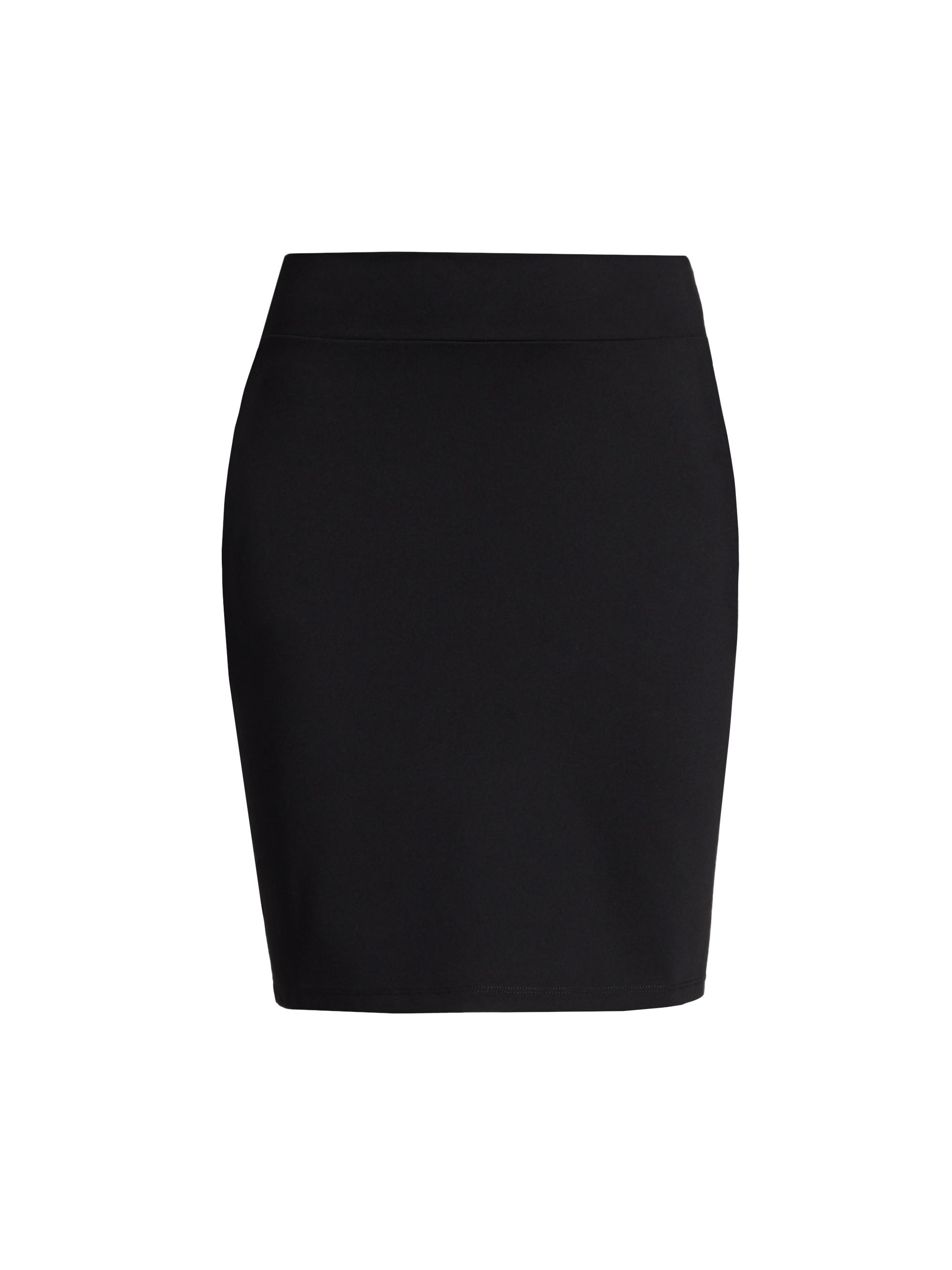 susana monaco Women's Straight Stretch A-Line Skirt - Black